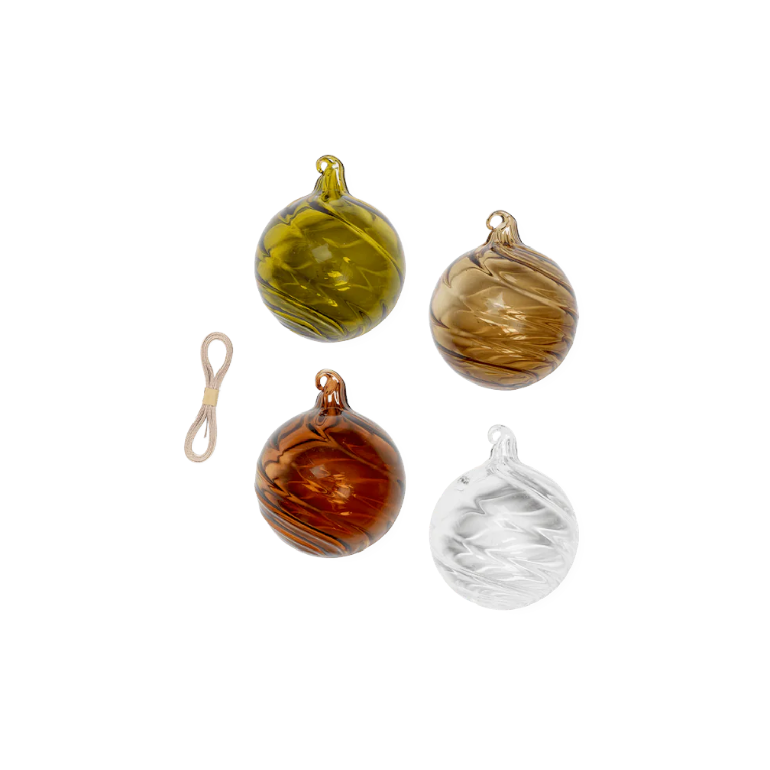 ferm LIVING - 彩繪玻璃吊飾4入組 - Multi