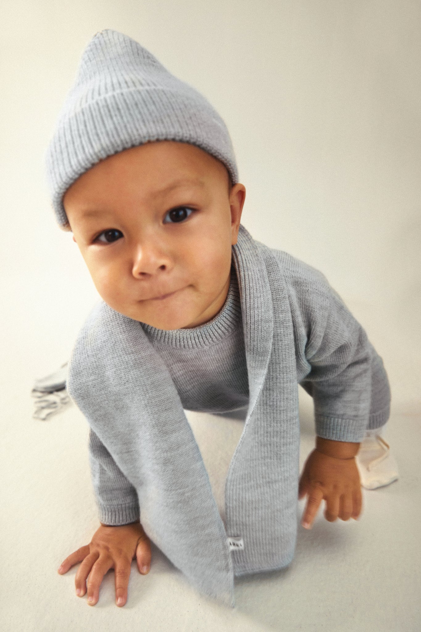 Gray Label - Baby針織圍巾 - Grey Melange