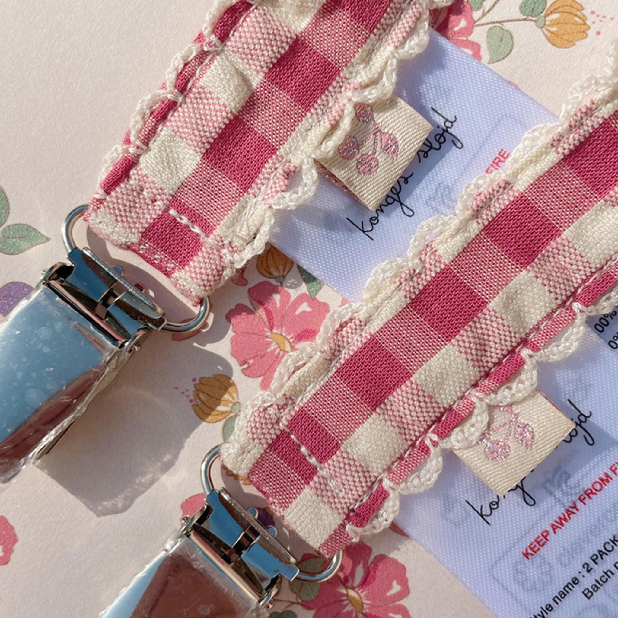 Konges Sløjd - 奶嘴鏈2入組 - Bubblegum Check