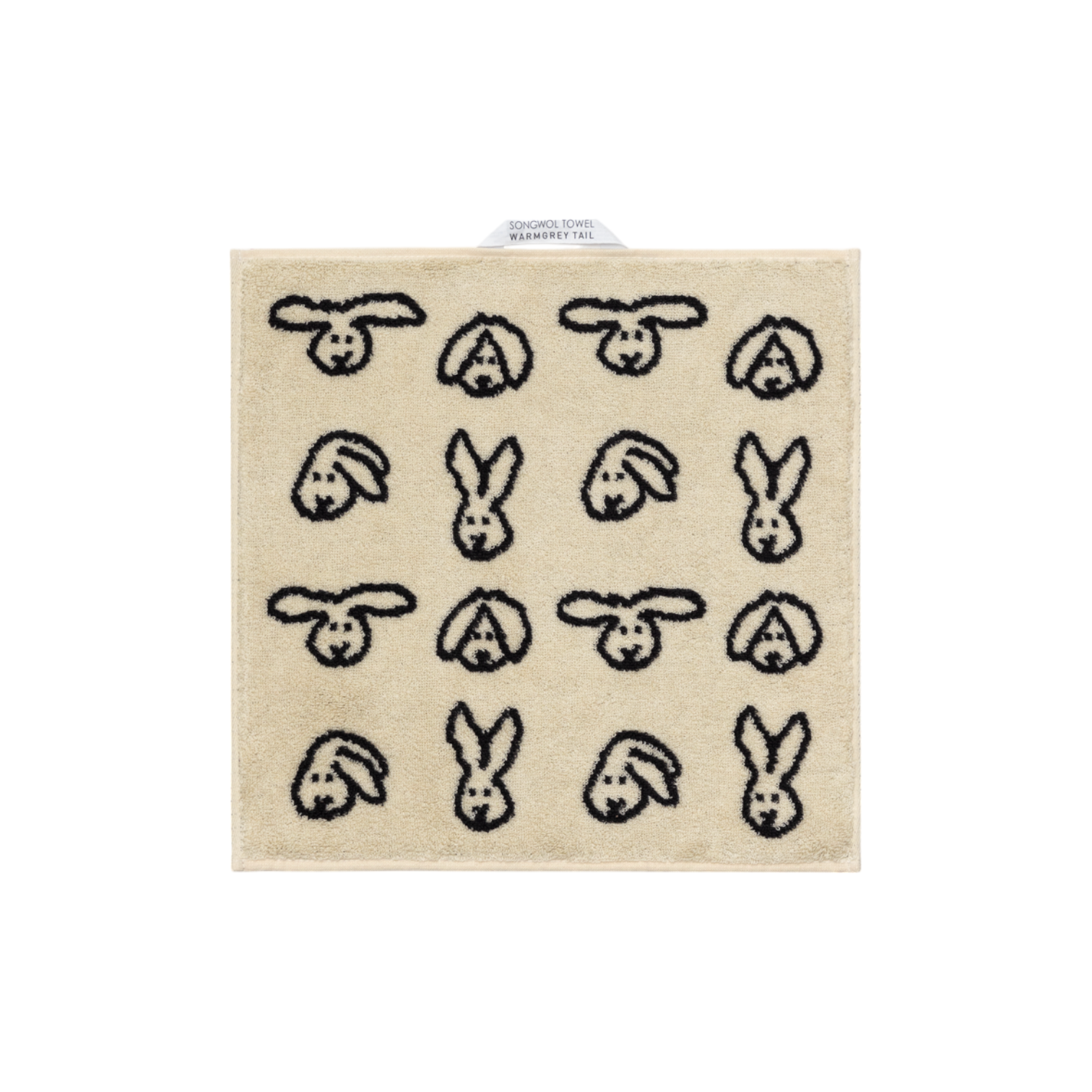 WARMGREY TAIL - 純棉毛巾 34x34 - BUNNY CREAM