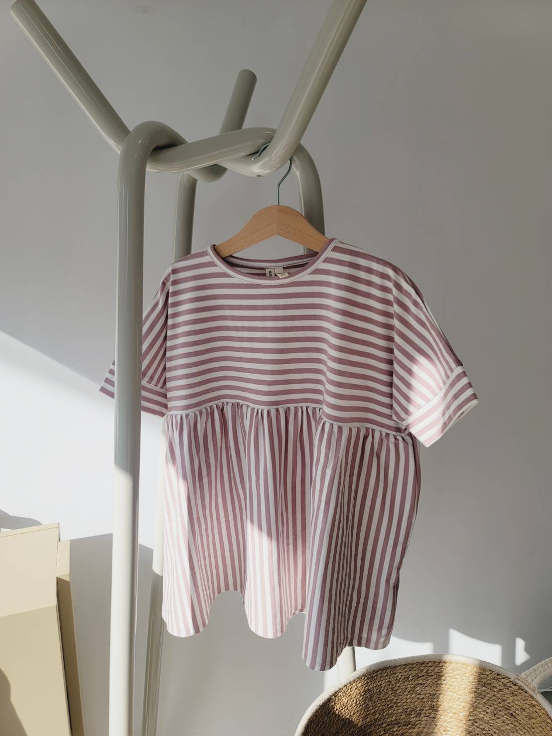 Gray Label - 兒童T-shirt洋裝 - Berry/Off White