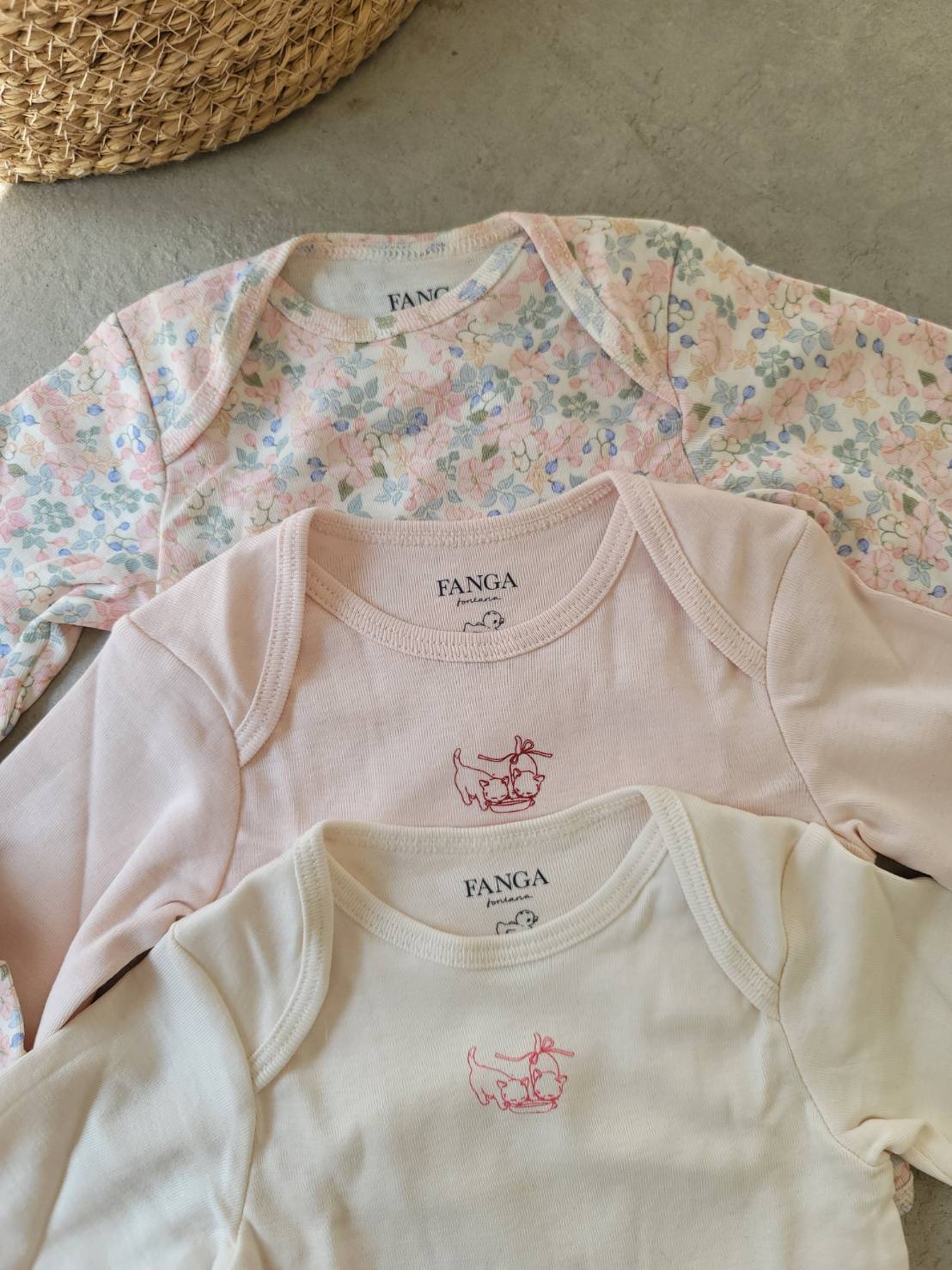 Konges Sløjd - 套頭長袖包屁衣3入組 - prato fiori