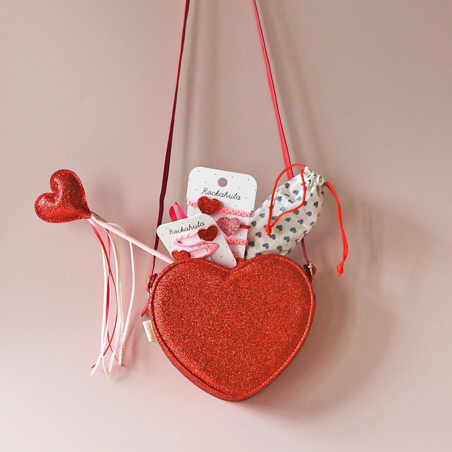Rockahula Kids - 鏤空髮夾 - Love Heart Glitter