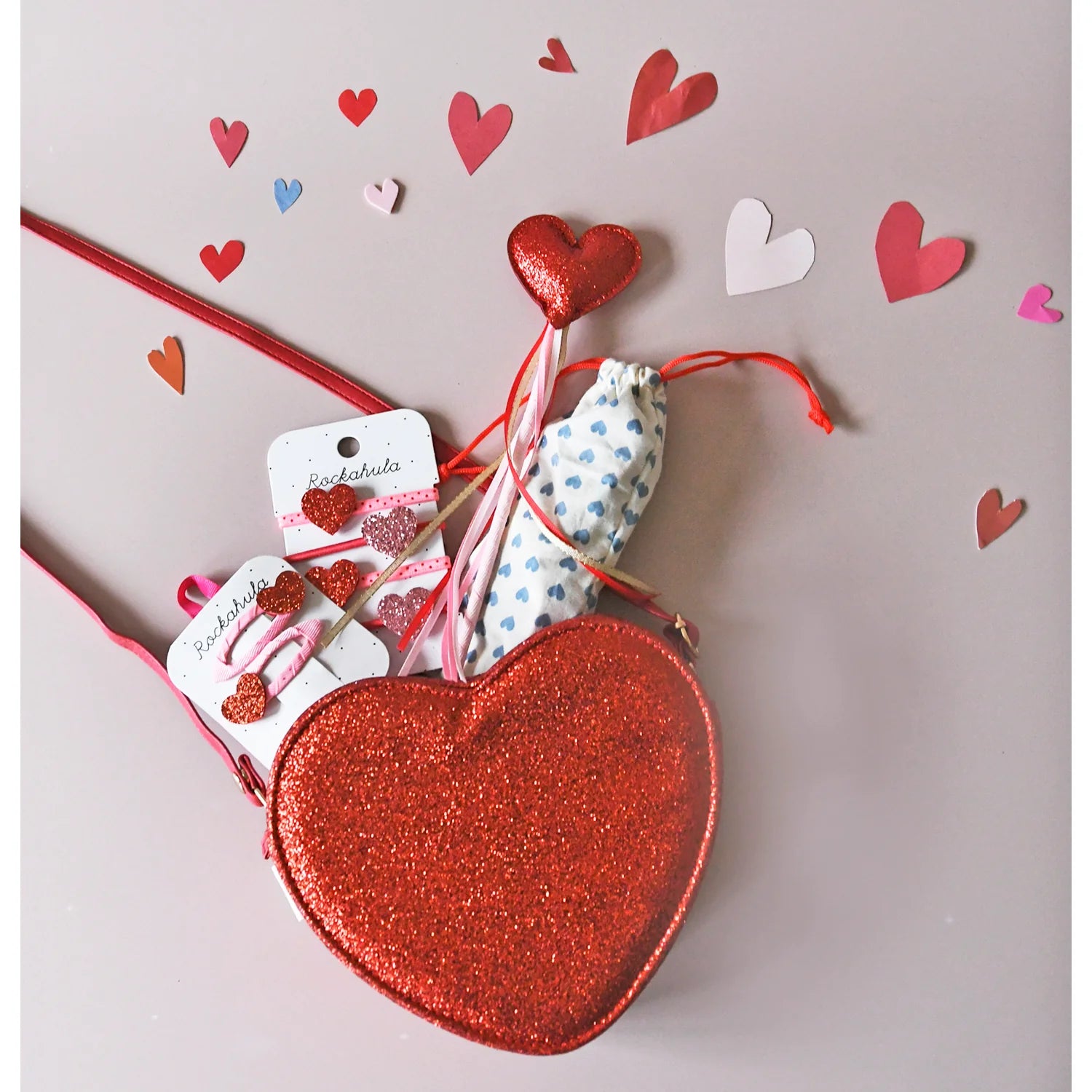 Rockahula Kids - 鏤空髮夾 - Love Heart Glitter
