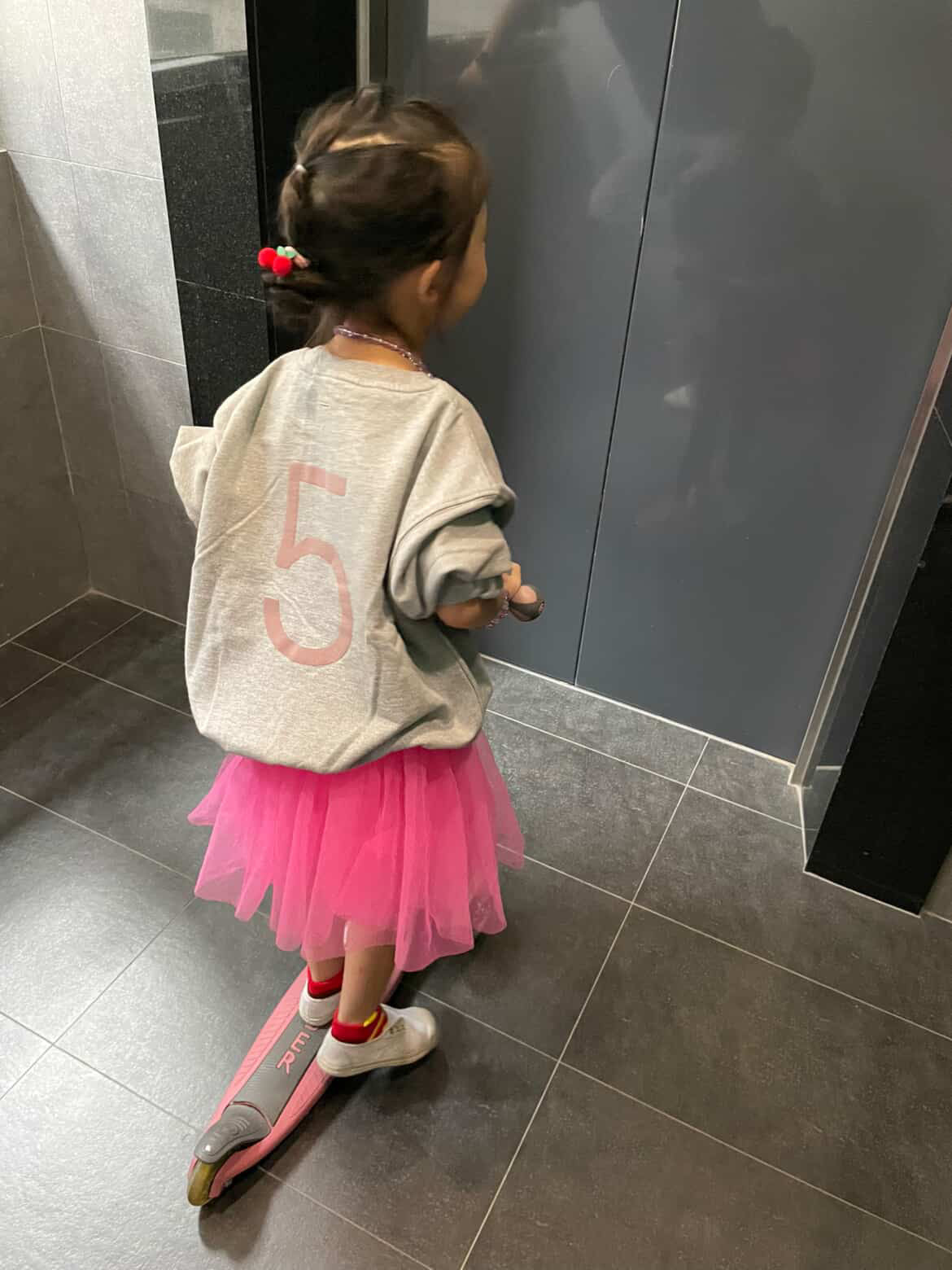 Gray Label - 生日大學T - Grey Melange/Berry (1-8y)