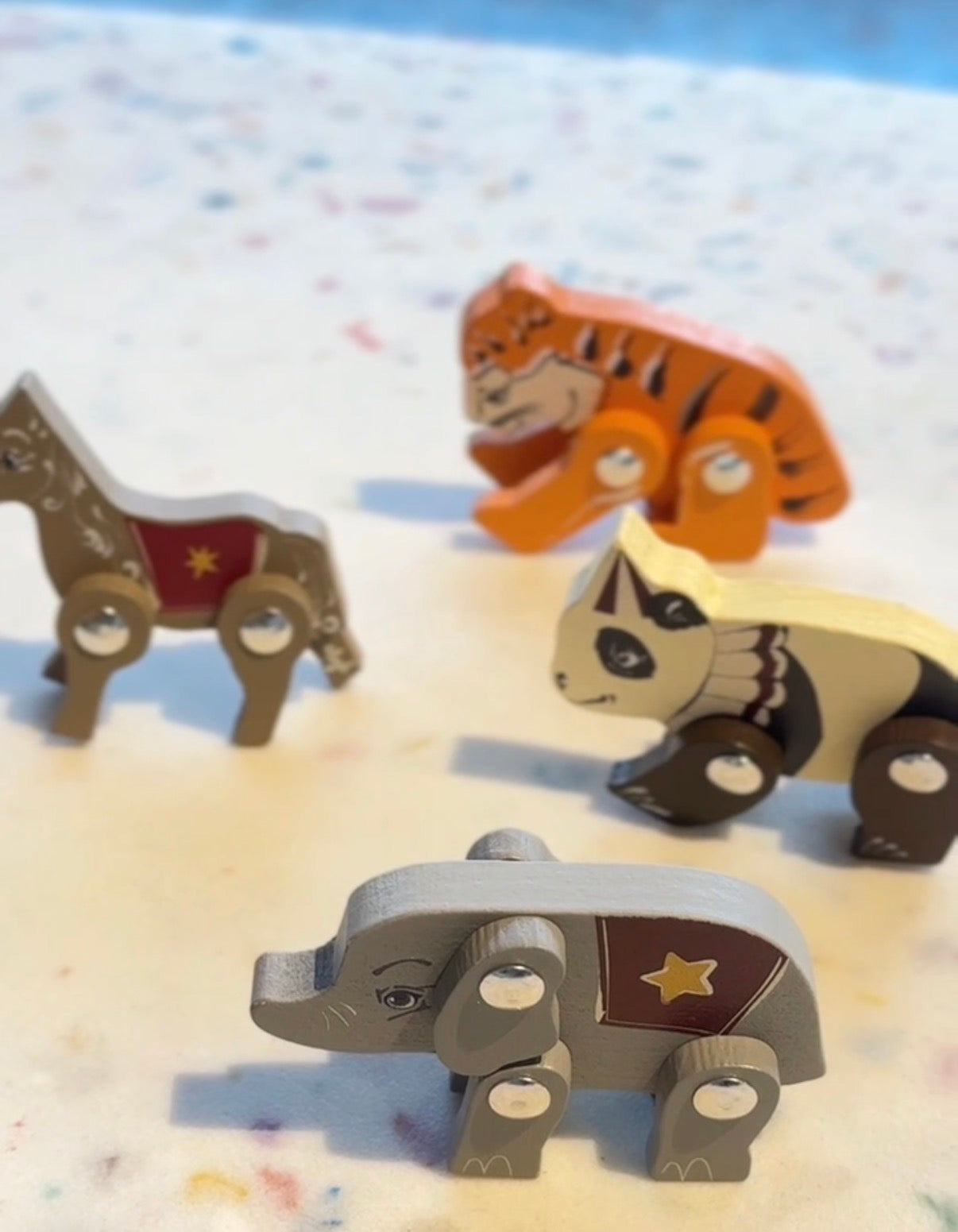 Konges Sløjd - 火柴盒動物玩具 - Panda/Tiger/Elephant/Pony