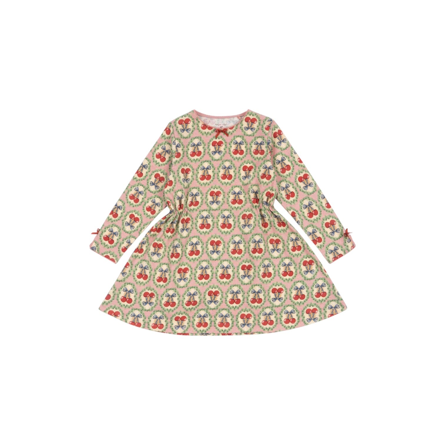 Konges Sløjd - 有機棉長袖洋裝 - cherry bow