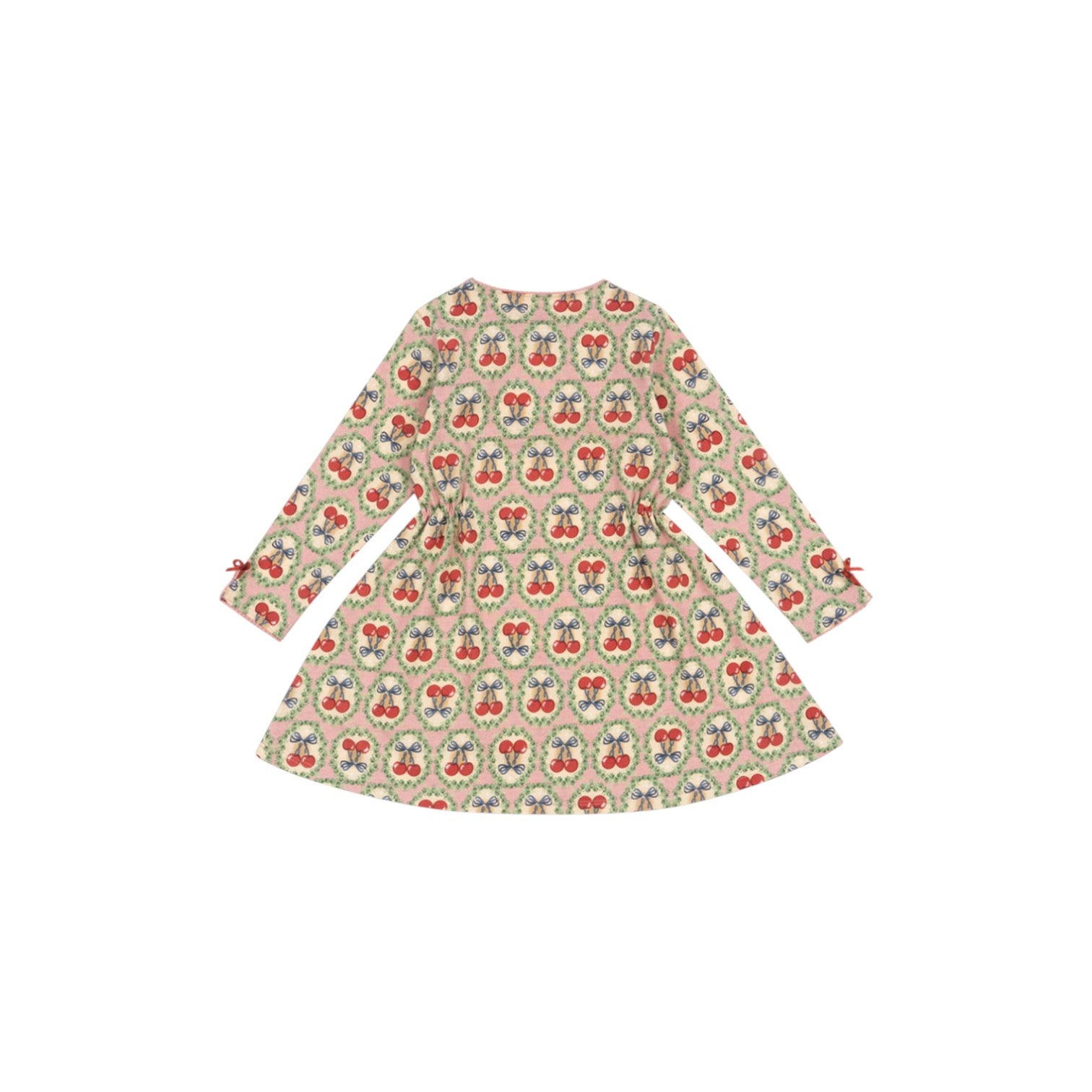 Konges Sløjd - 有機棉長袖洋裝 - cherry bow