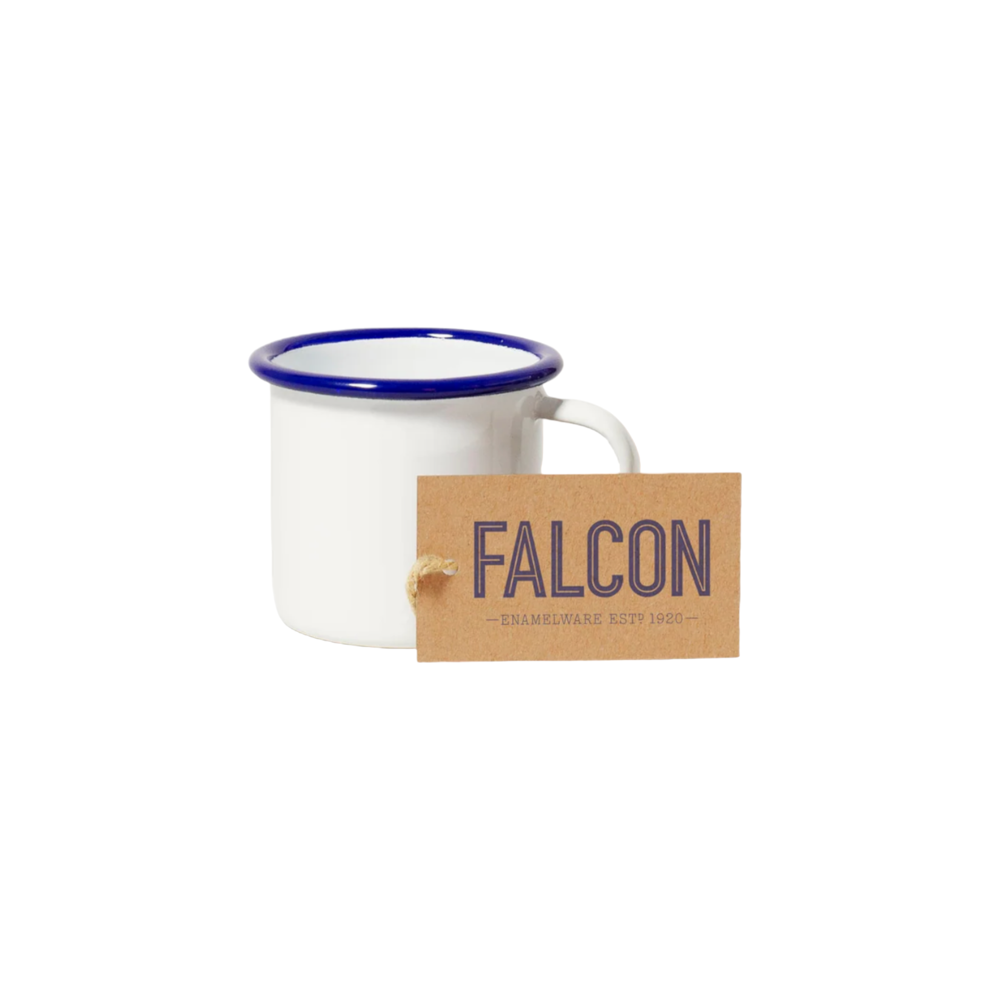 Falcon - 琺瑯Espresso咖啡杯 - White with Blue rim