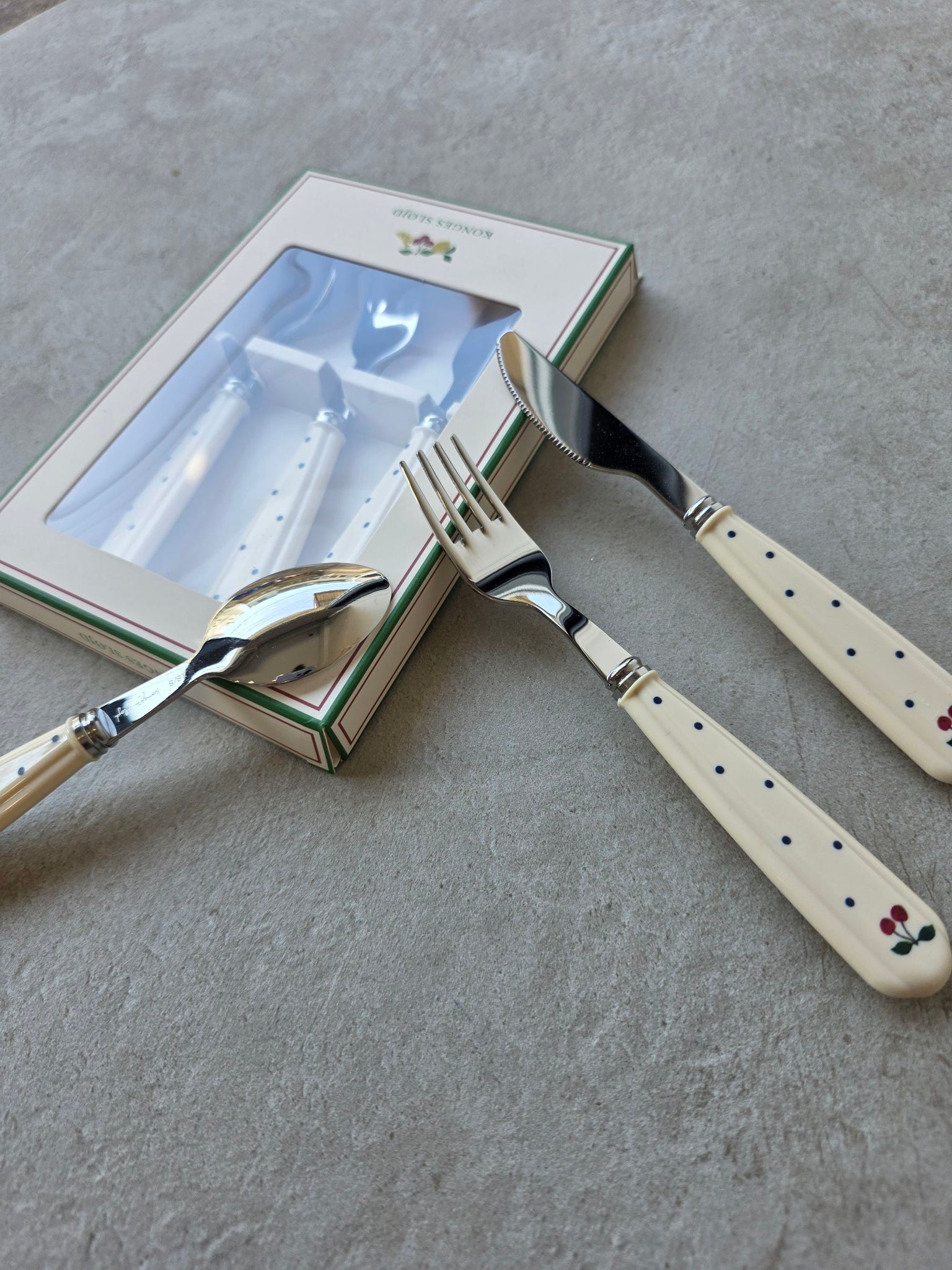 Konges Sløjd - 兒童刀叉匙餐具組 - navy dot