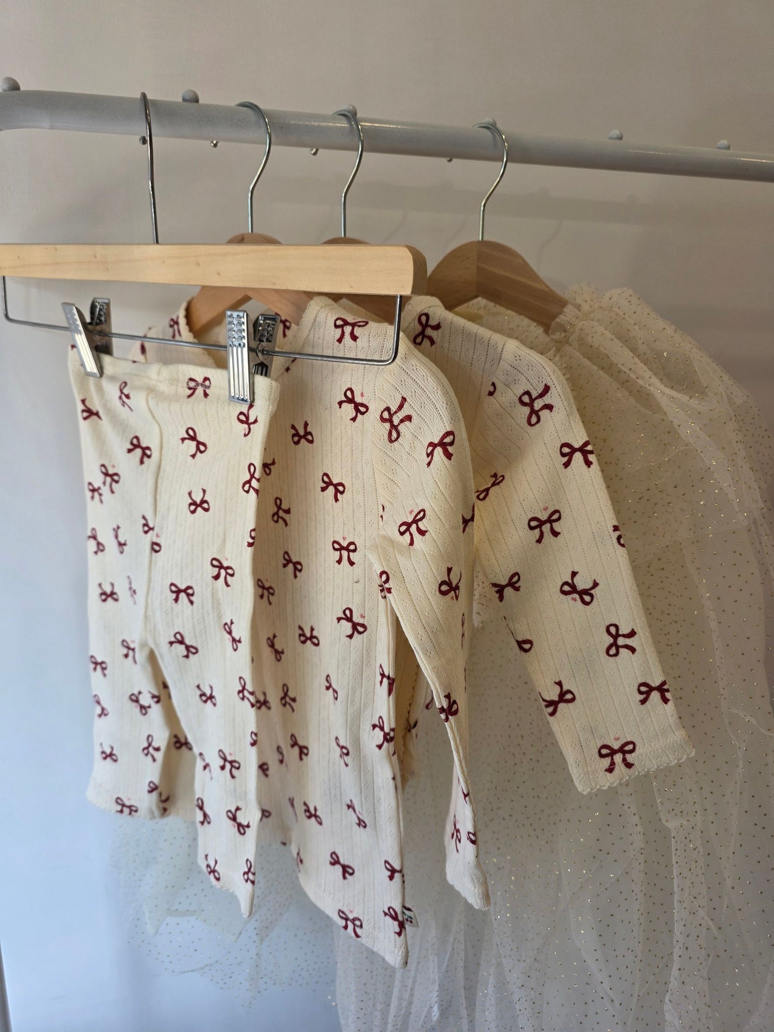 Konges Sløjd - 有機棉長袖上衣 - bow rouge