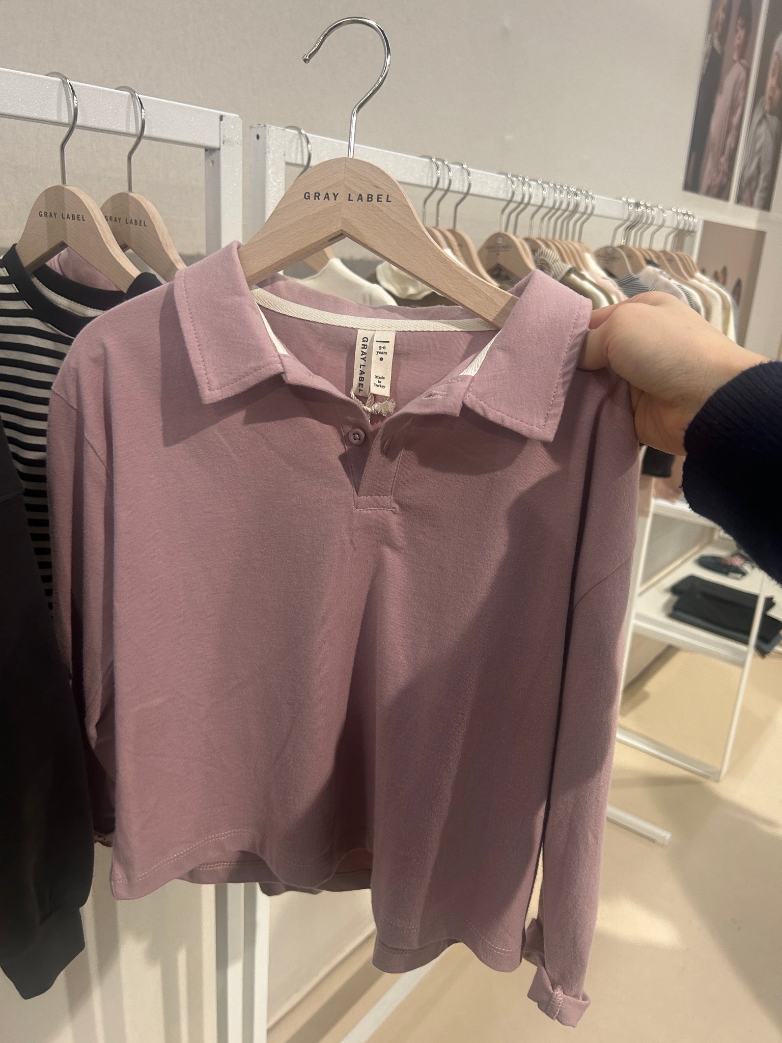 Gray Label - 兒童長袖Polo衫 - Berry