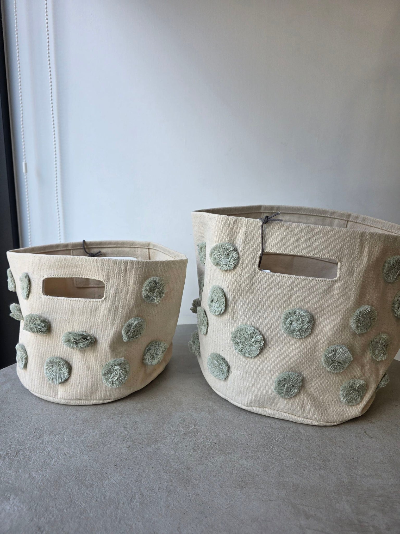 Pehr - 毛球帆布收納籃 - Sea