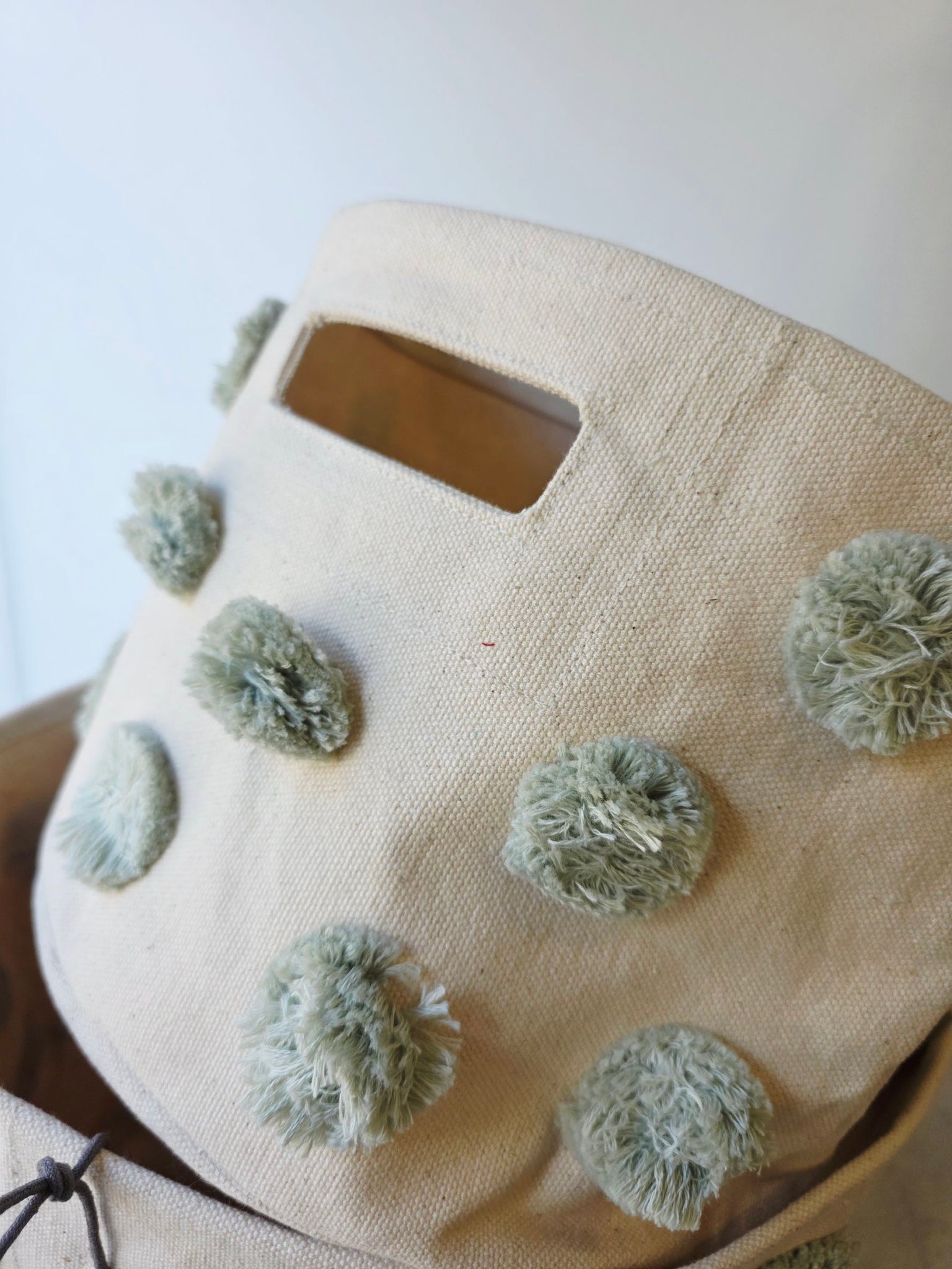 Pehr - 毛球帆布收納籃 - Sea