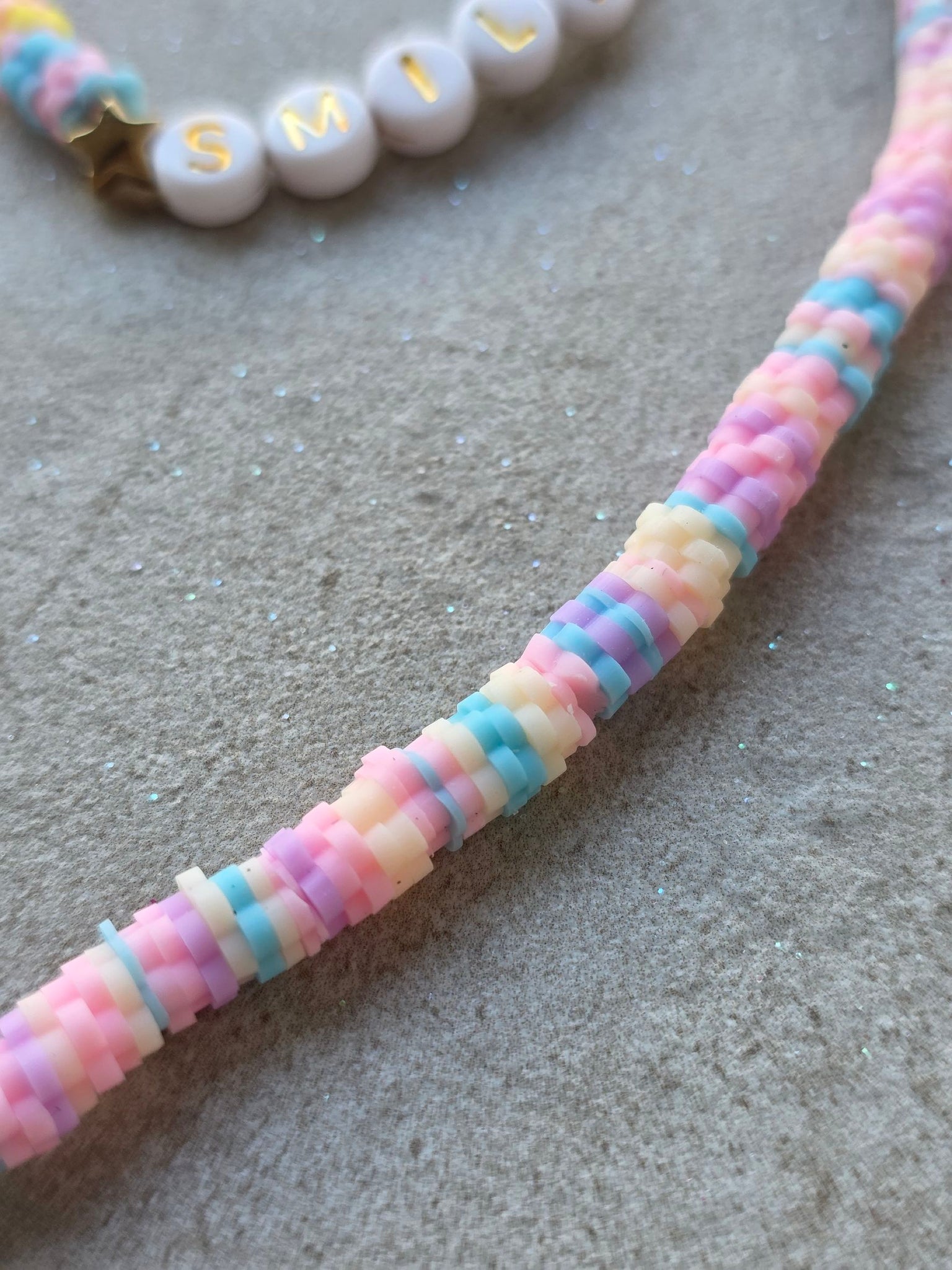 裝扮系列 - 串珠手鍊+項鍊組 - Cute Smile