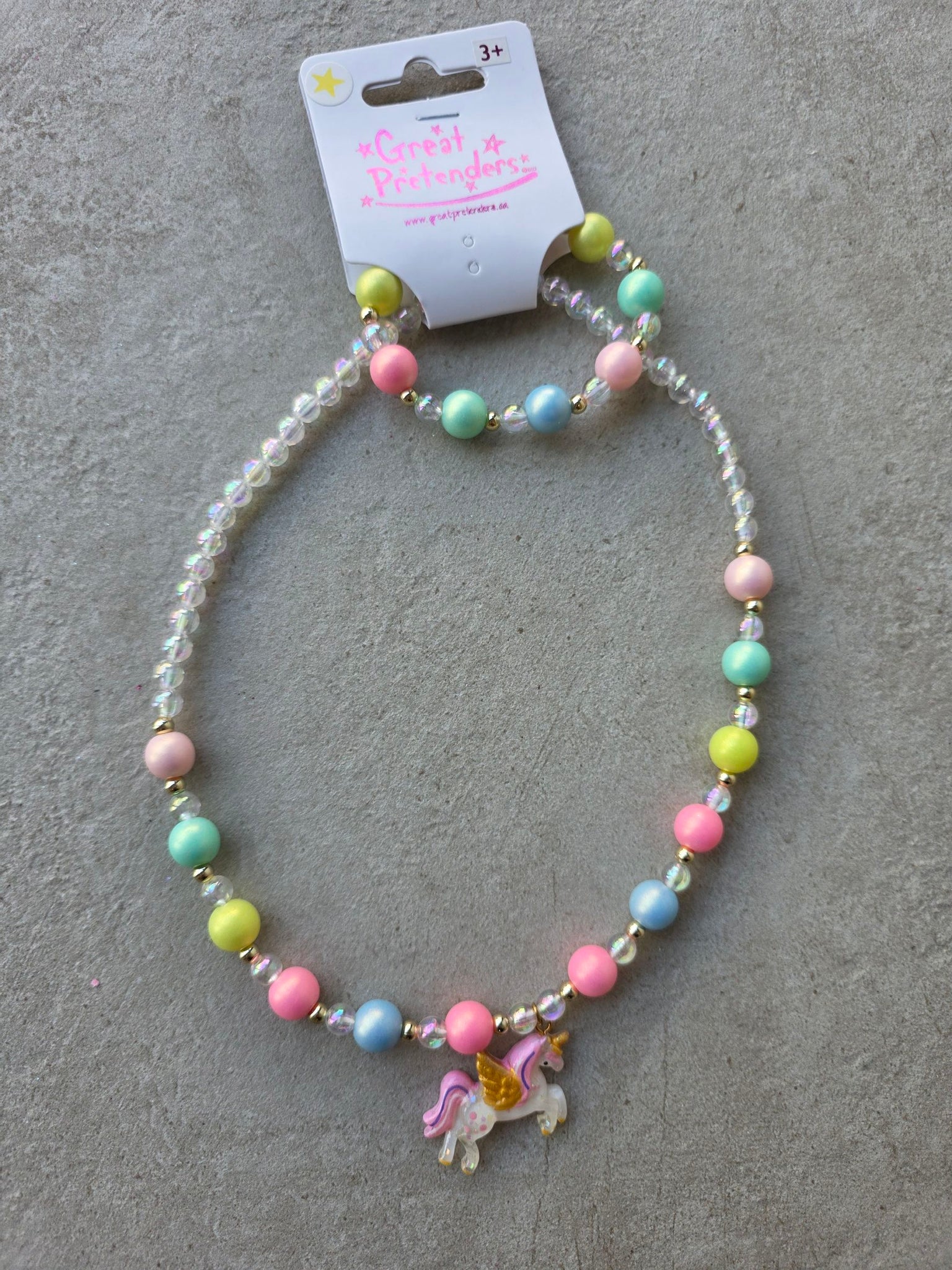 裝扮系列 - 串珠手鍊+項鍊組 - Happy Go Unicorn