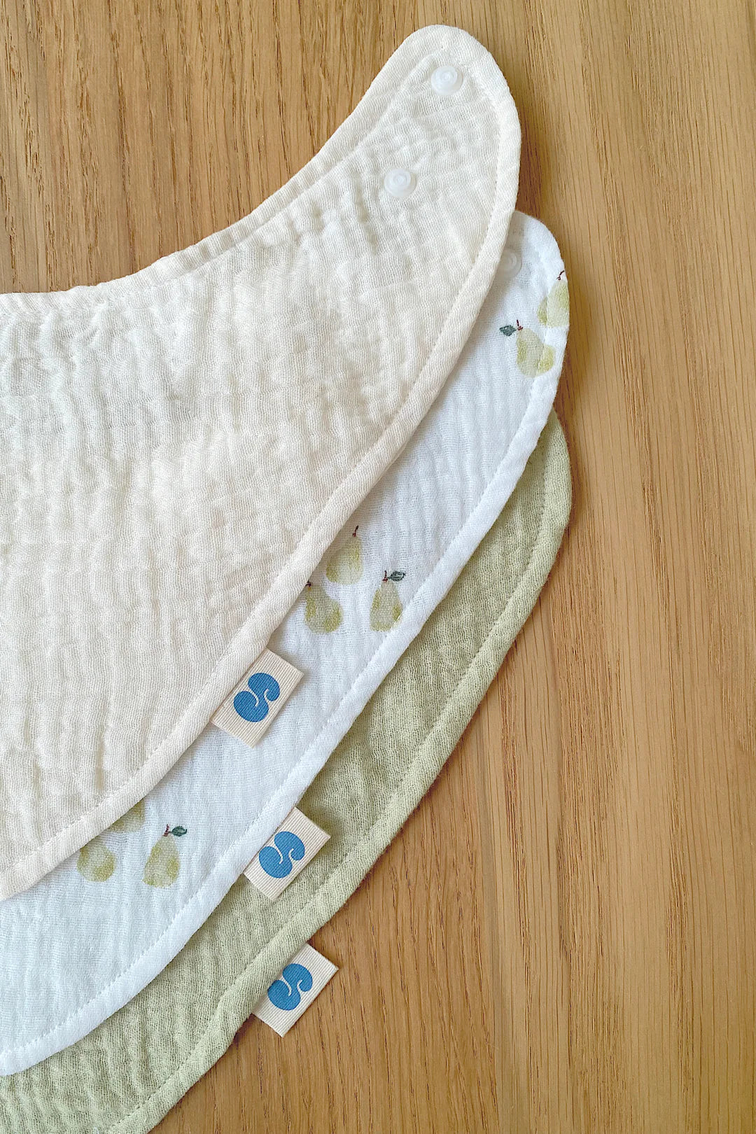 Soft Spot - 有機棉紗領巾口水巾3入組 - Garden