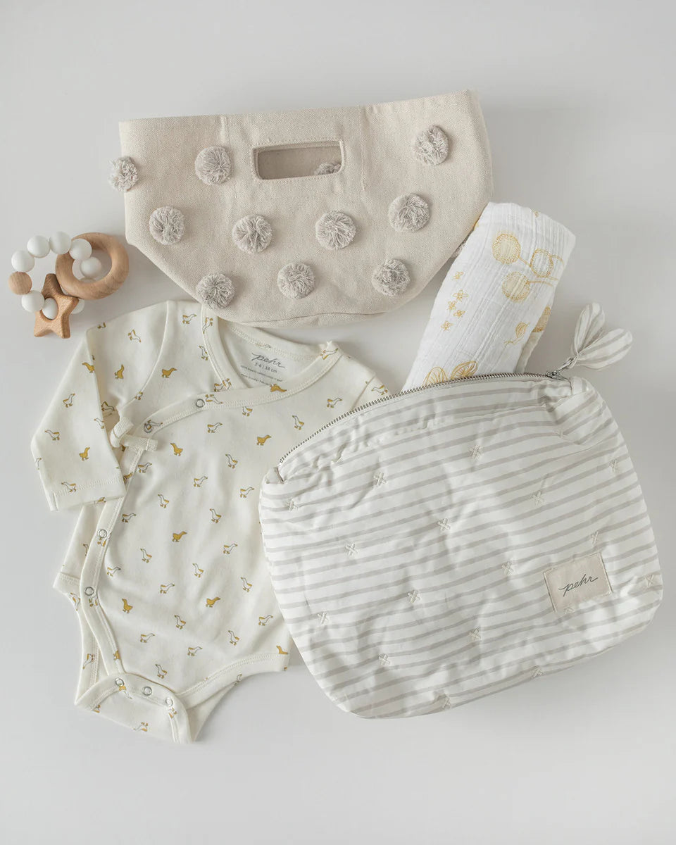 Pehr - 有機棉隨身收納包 (兩個尺寸) - Pebble Grey