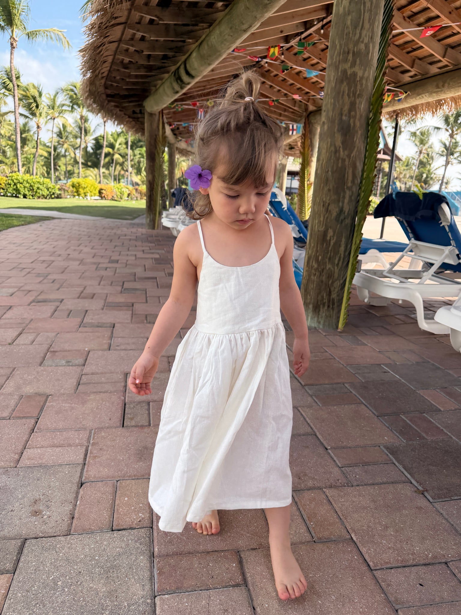 Go Gently Nation - 後交叉細肩帶洋裝 - white