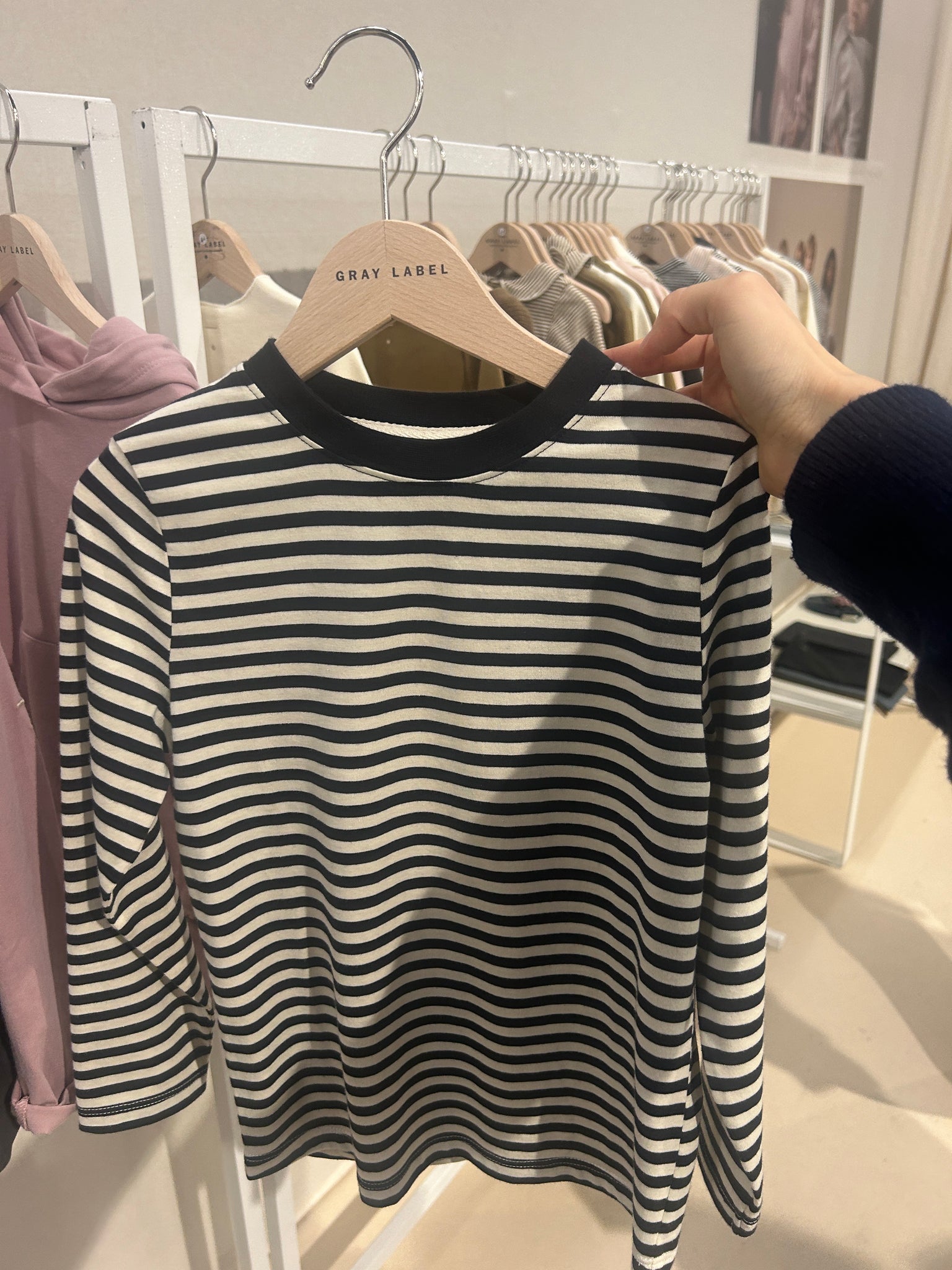Gray Label - 有機棉長袖Tee - Pirate Black/Cream