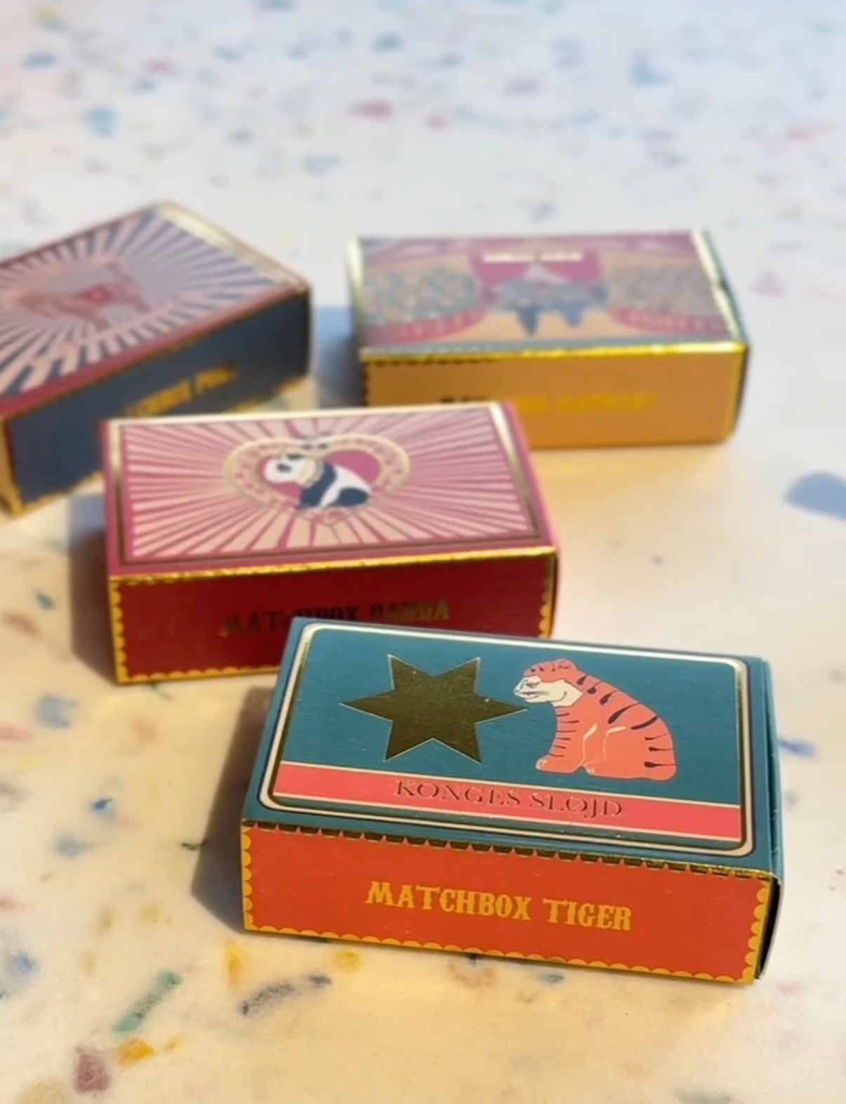 Konges Sløjd - 火柴盒動物玩具 - Panda/Tiger/Elephant/Pony