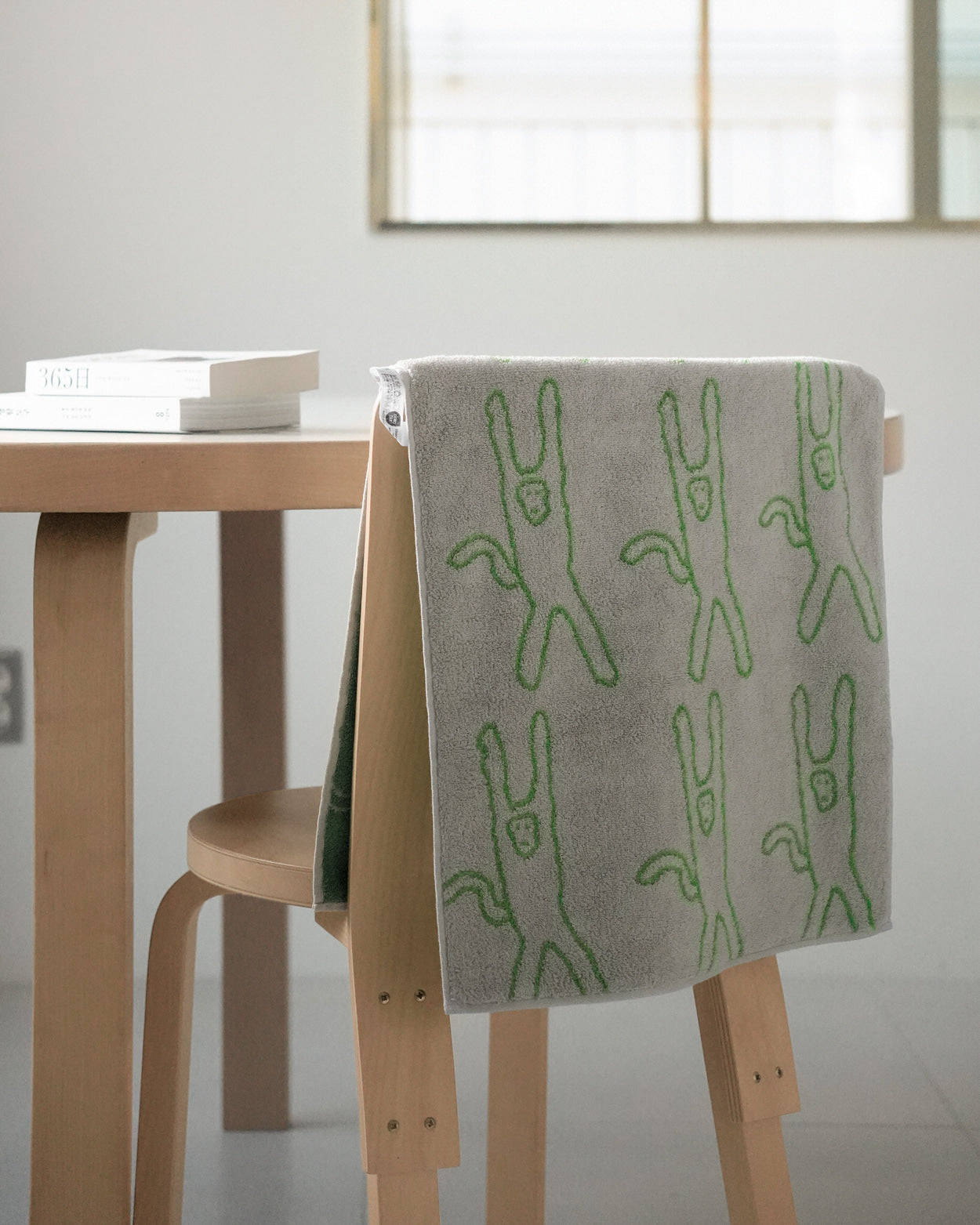 WARMGREY TAIL - 純棉毛巾 40x80 - MONKEY GREEN