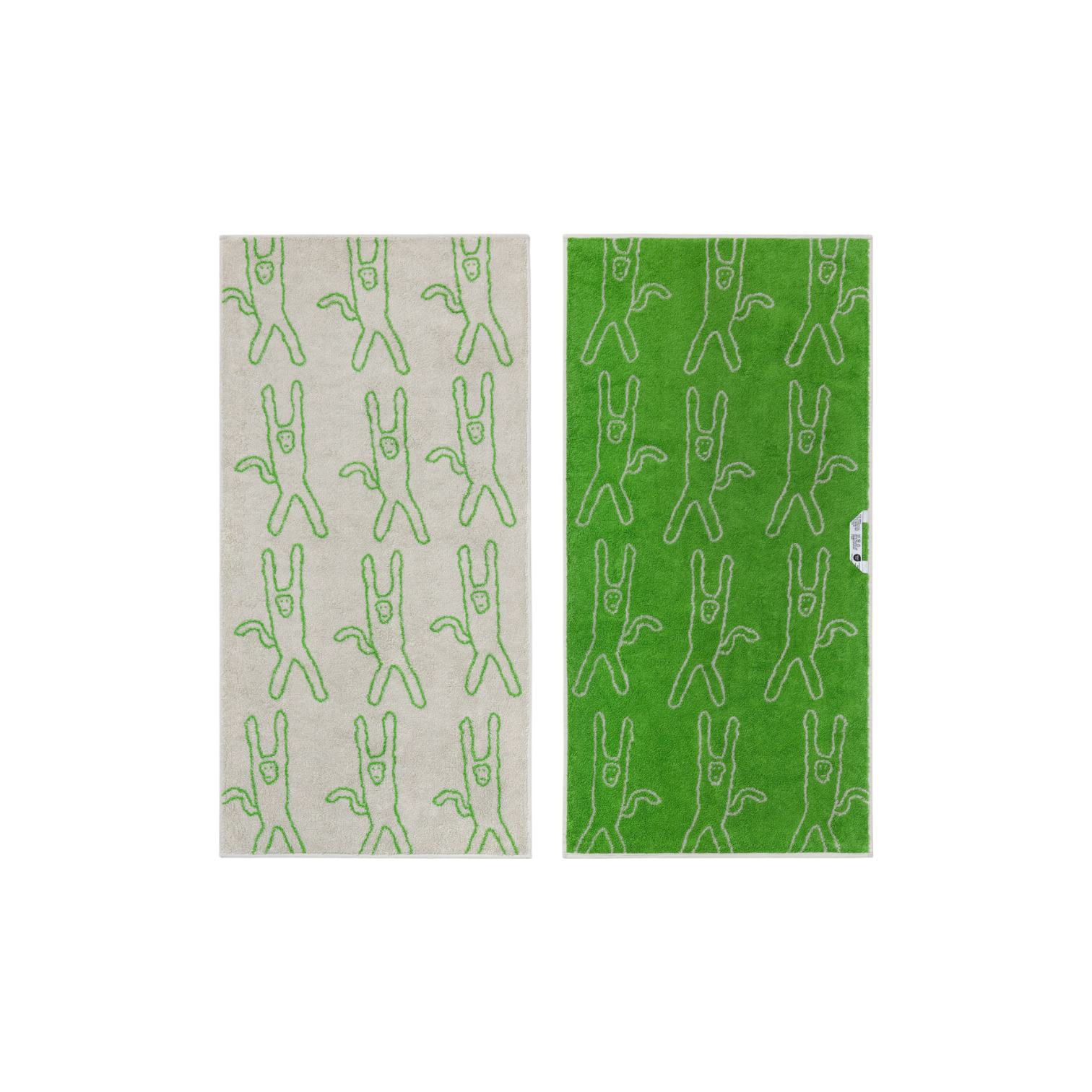WARMGREY TAIL - 純棉毛巾 40x80 - MONKEY GREEN