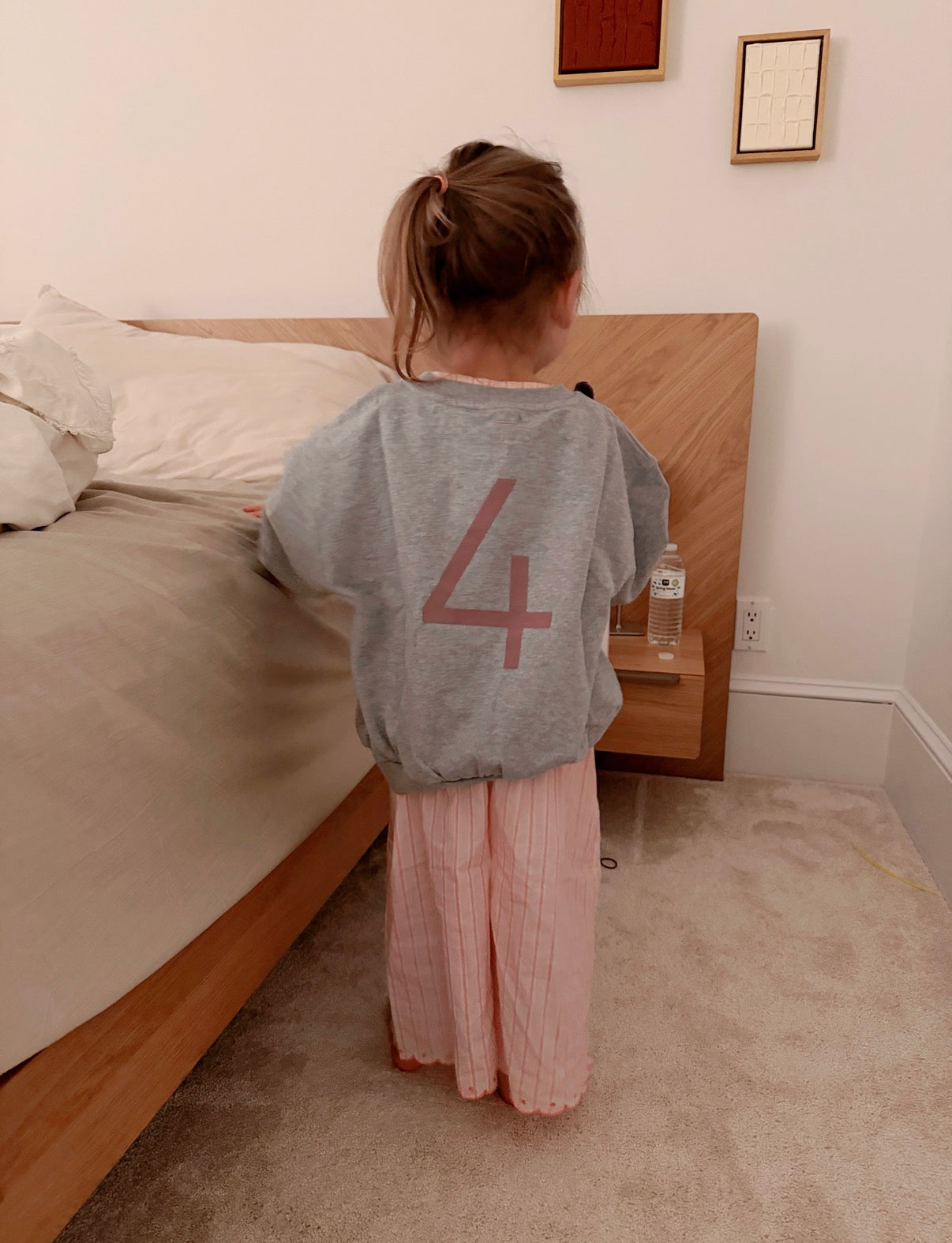 Gray Label - 生日大學T - Grey Melange/Berry (1-8y)