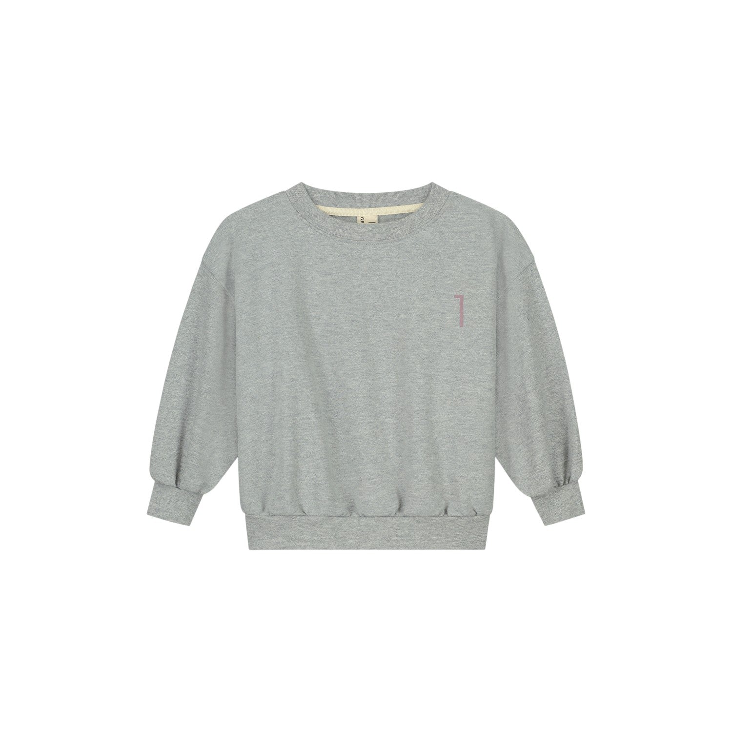 Gray Label - 生日大學T - Grey Melange/Berry (1-8y)