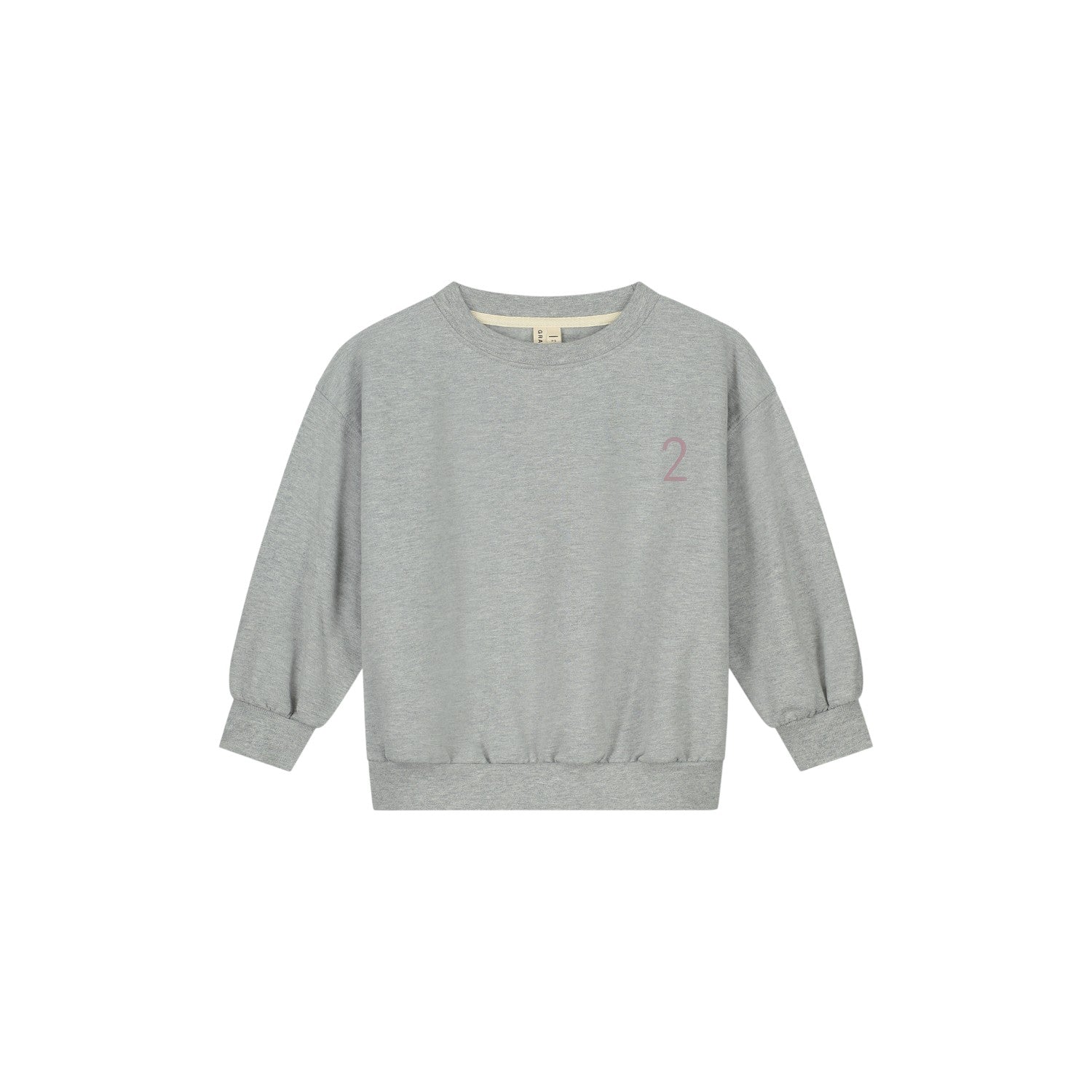 Gray Label - 生日大學T - Grey Melange/Berry (1-8y)