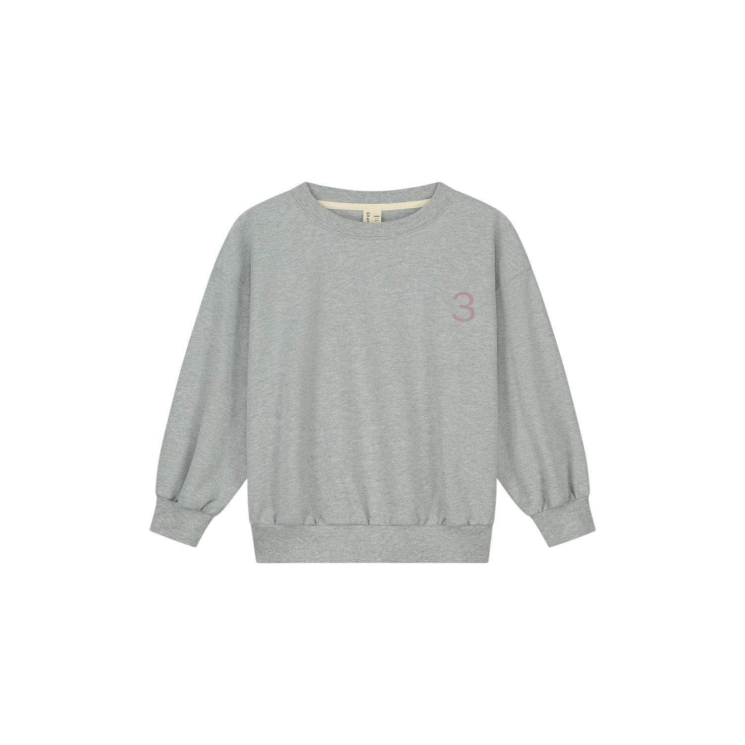 Gray Label - 生日大學T - Grey Melange/Berry (1-8y)