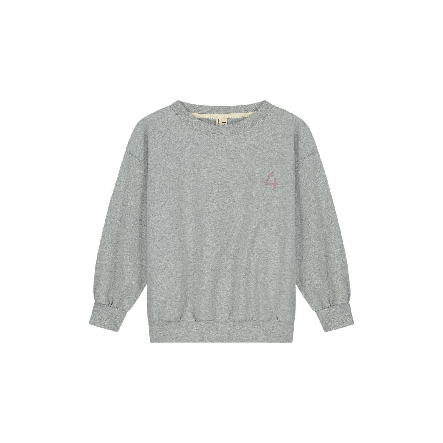 Gray Label - 生日大學T - Grey Melange/Berry (1-8y)