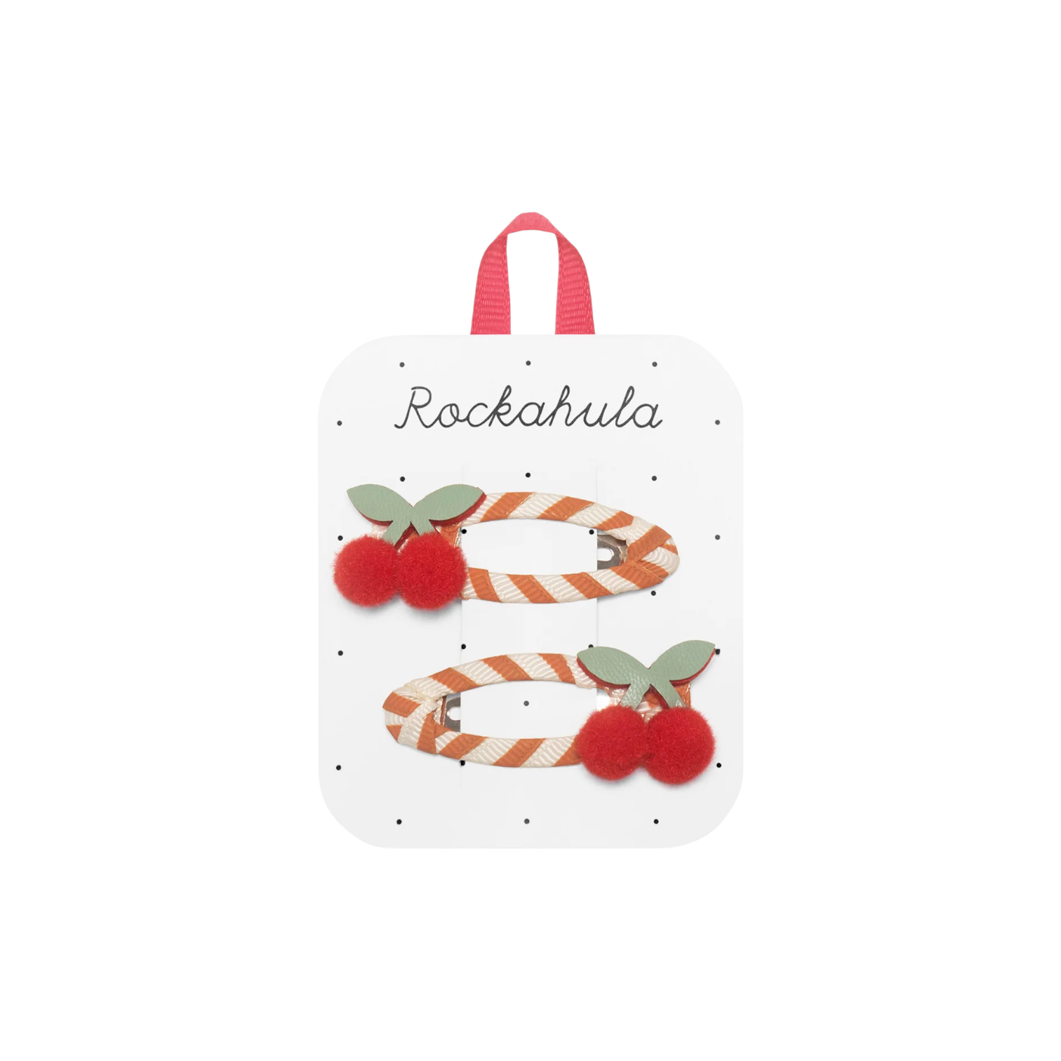 Rockahula Kids - 鏤空髮夾 - Stripy Cherry