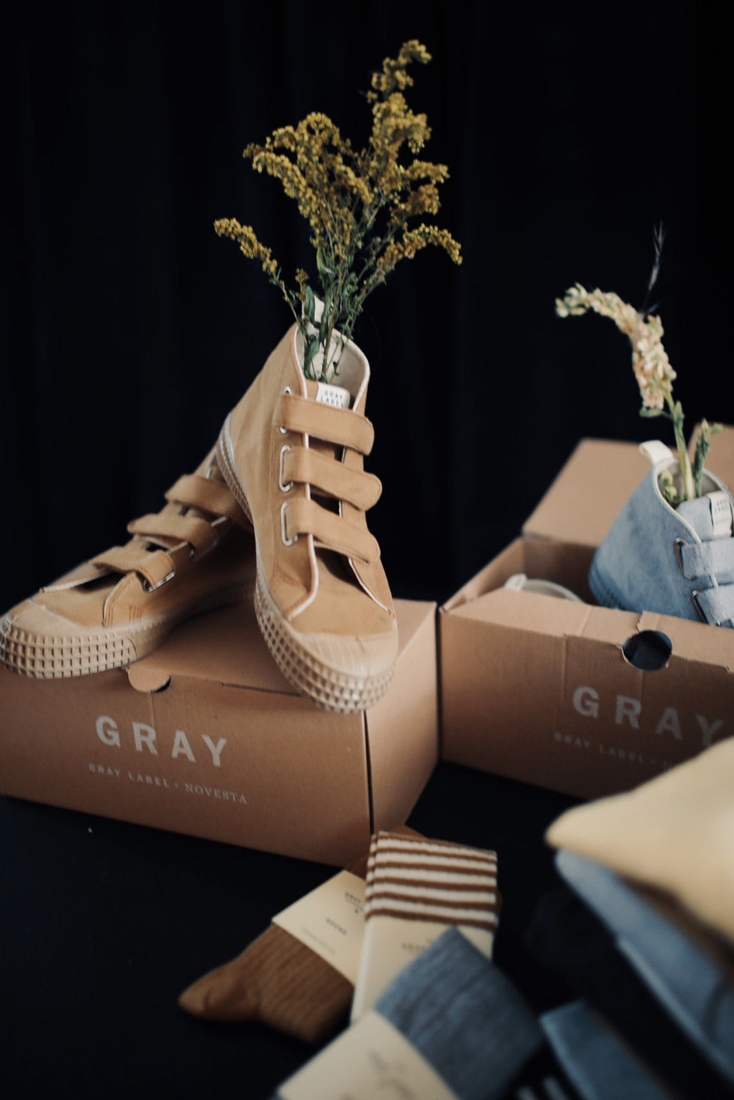 Gray Label - GL x Novesta 有機棉高筒鞋 - Peanut