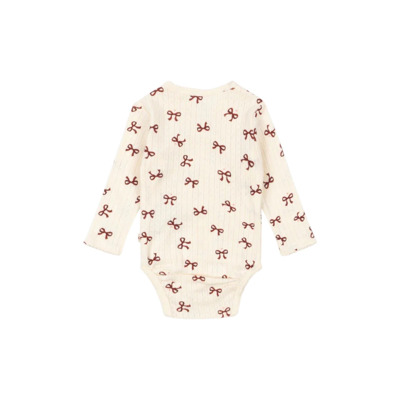 Konges Sløjd - 新生兒開襟長袖包屁衣 - bow rouge