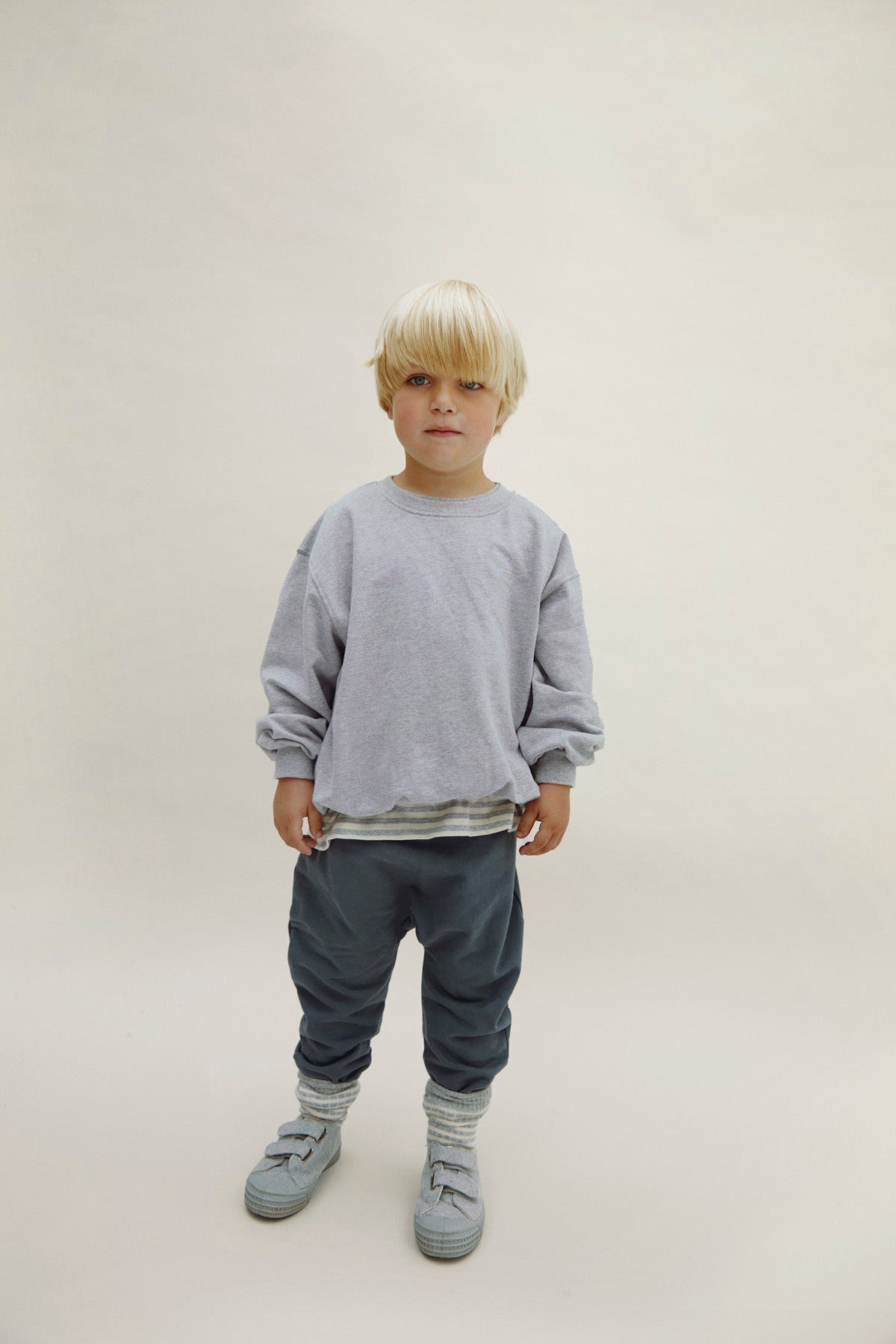 Gray Label - 兒童大學T - Grey Melange