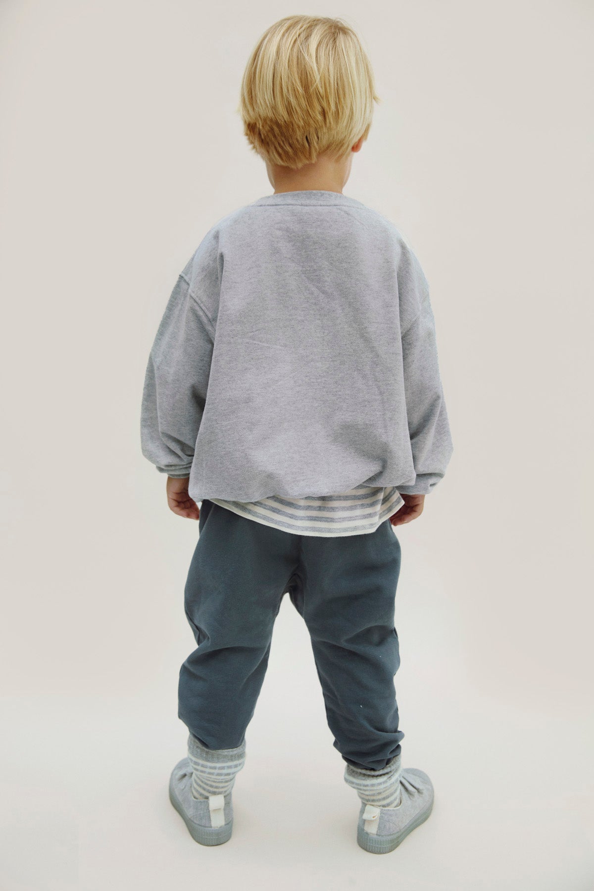 Gray Label - 兒童大學T - Grey Melange