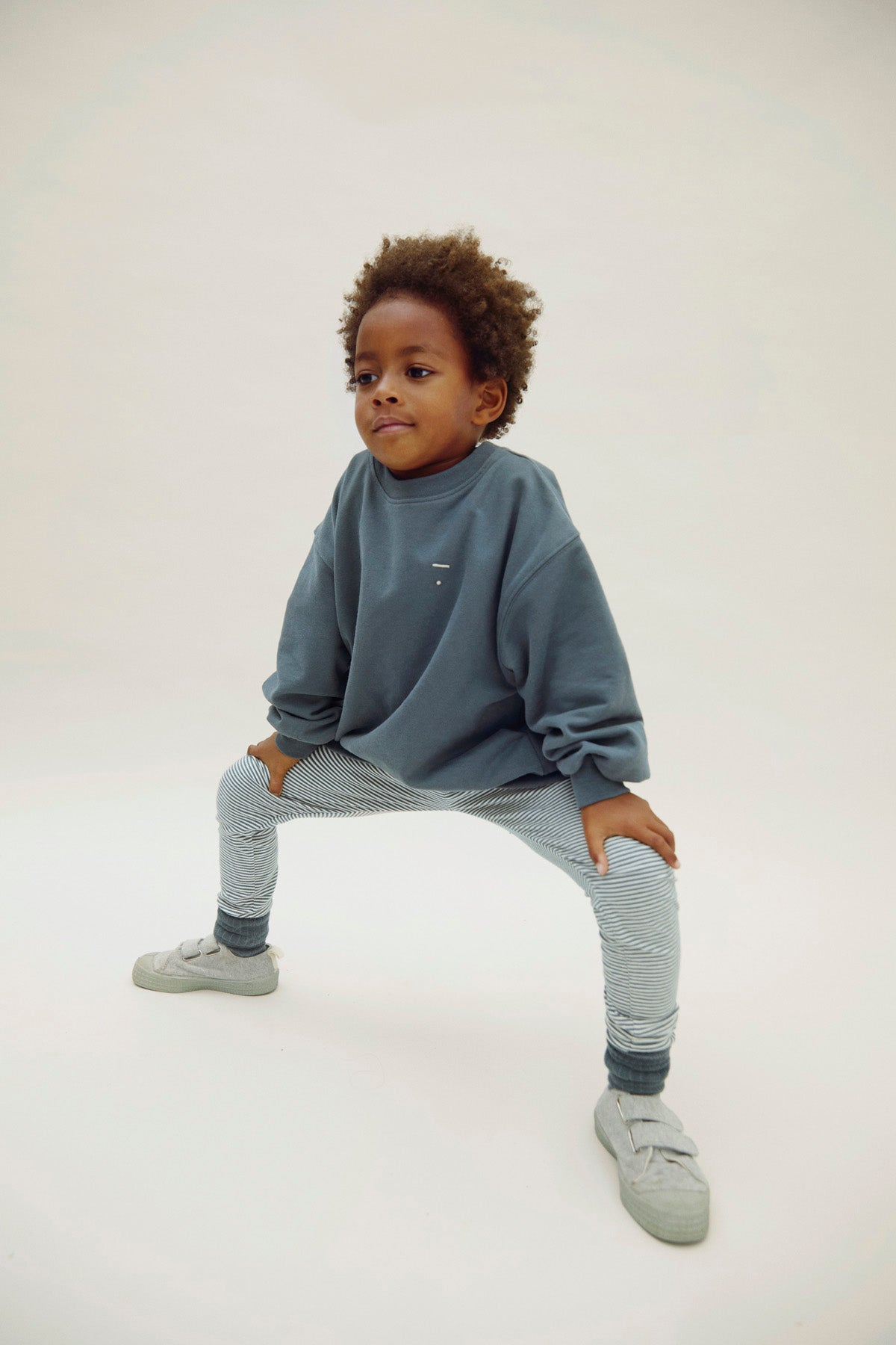 Gray Label - 兒童大學T - Blue Grey