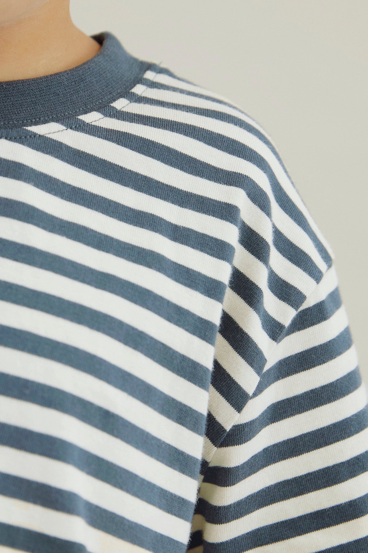 Gray Label - Oversized落肩短袖Tee - Blue Grey/Off White