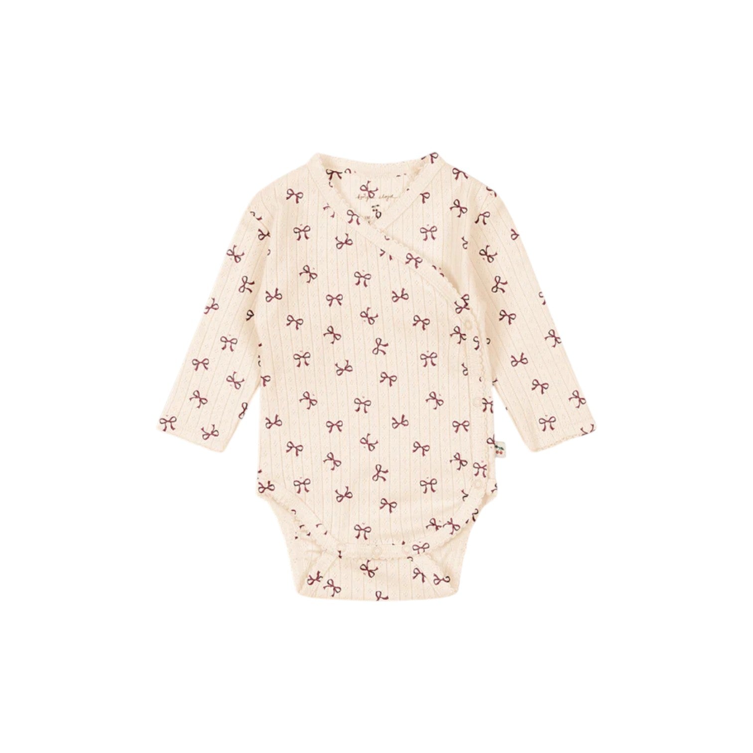 Konges Sløjd - 新生兒開襟長袖包屁衣 - bow rouge