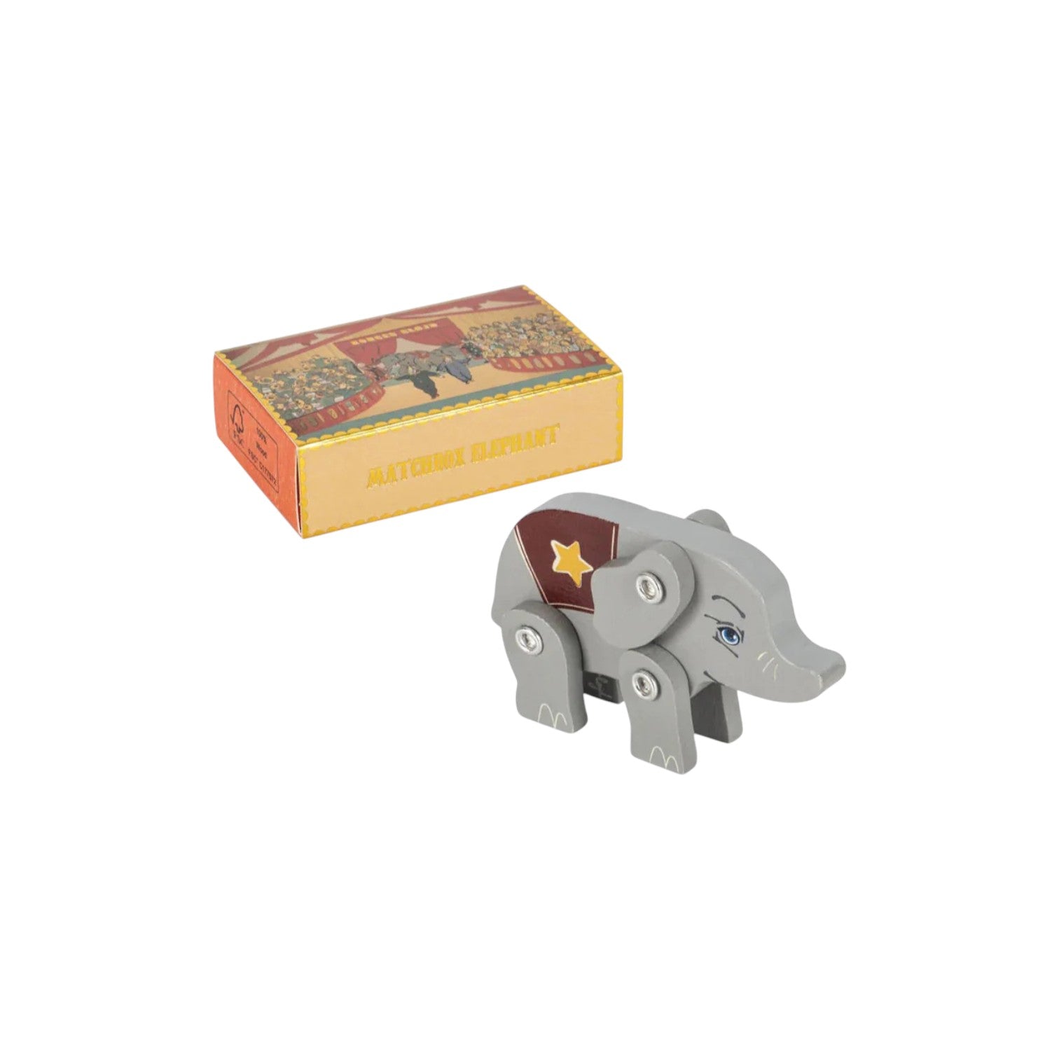 Konges Sløjd - 火柴盒動物玩具 - Panda/Tiger/Elephant/Pony