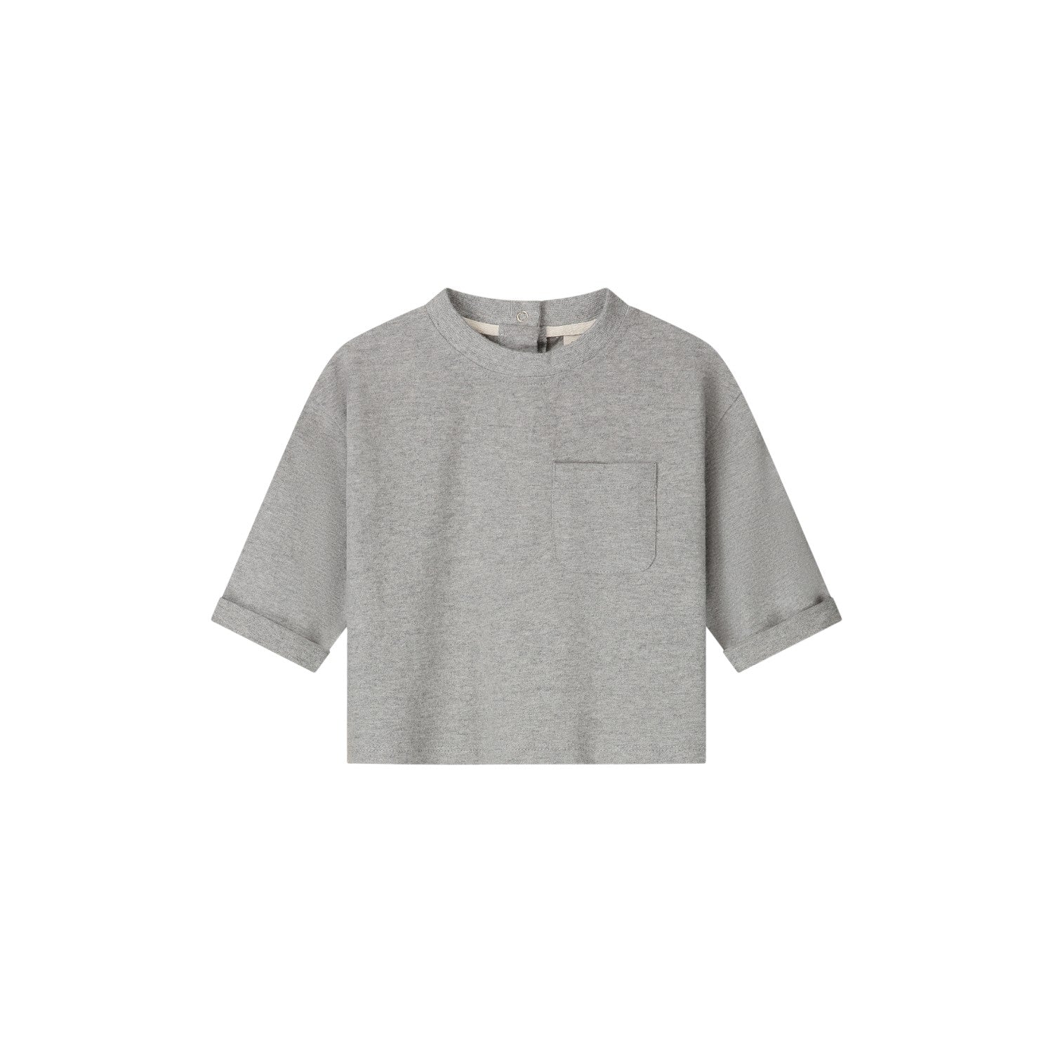 Gray Label - 寶寶長袖口袋Tee - Grey Melange