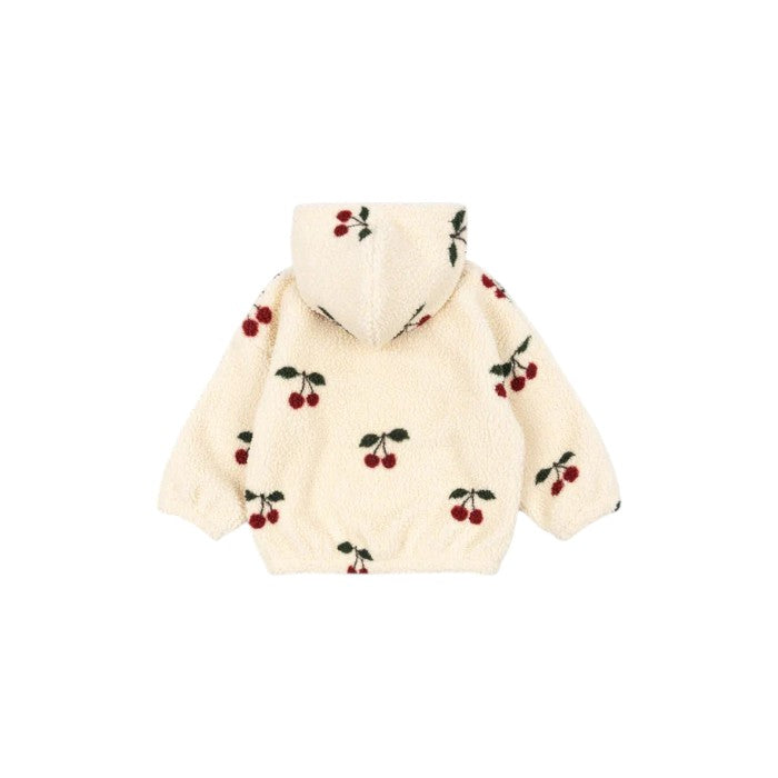 Konges Sløjd - 櫻桃鋪毛連帽外套 - ma grande cerise