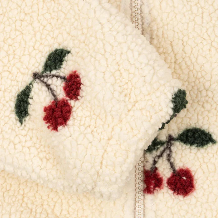 Konges Sløjd - 櫻桃鋪毛連帽外套 - ma grande cerise