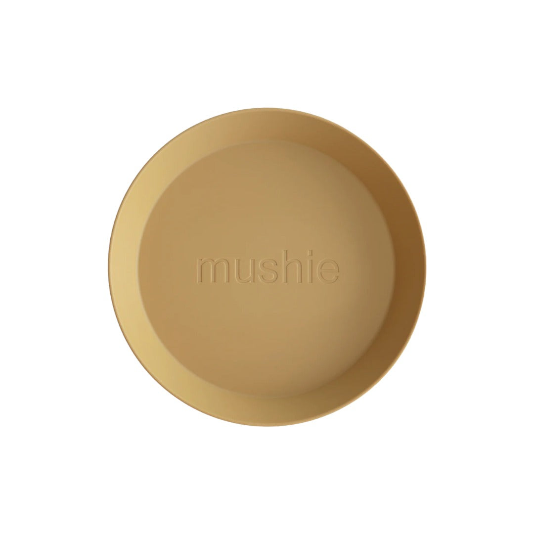 Mushie - 圓型餐盤2入 - Mustard