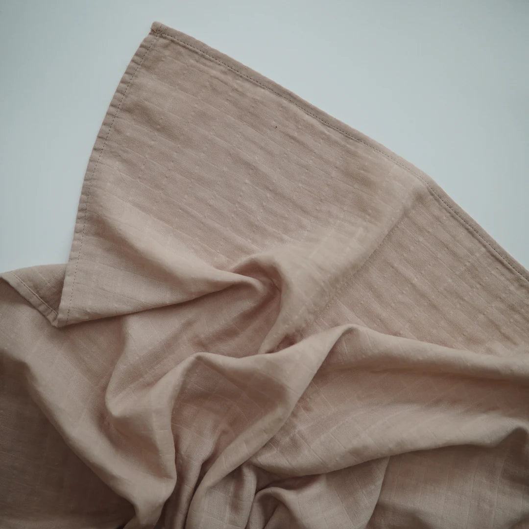 Mushie - 有機棉紗布包巾 - Pale Taupe