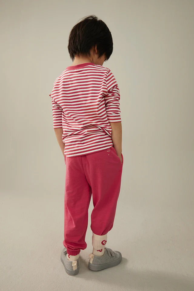Gray Label - 有機棉長袖Tee - 5-6y - Cherry/Off White