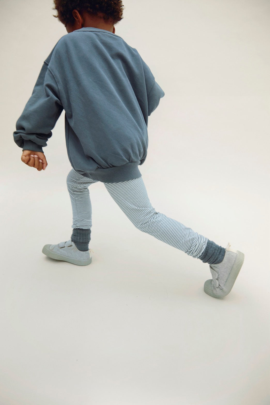 Gray Label - 兒童有機棉Leggings - Blue Grey/Cream