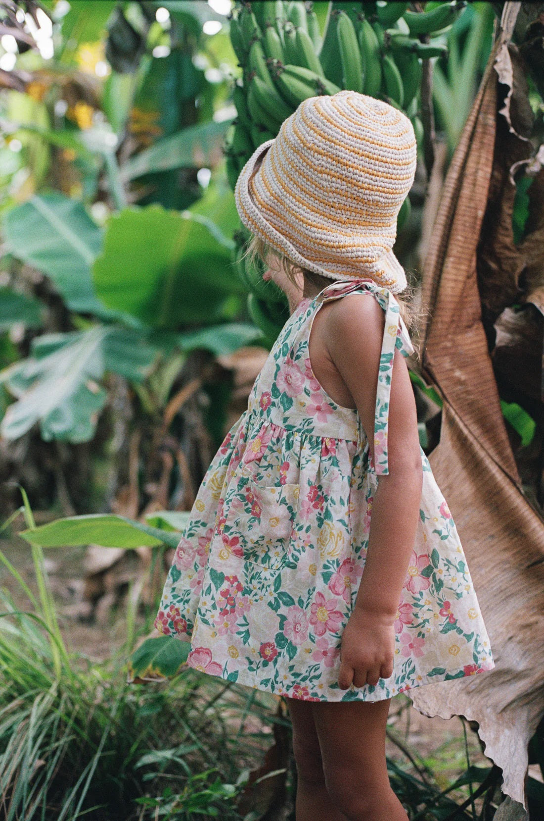 Illoura the Label - 鉤針編織遮陽帽 - Mango Stripe