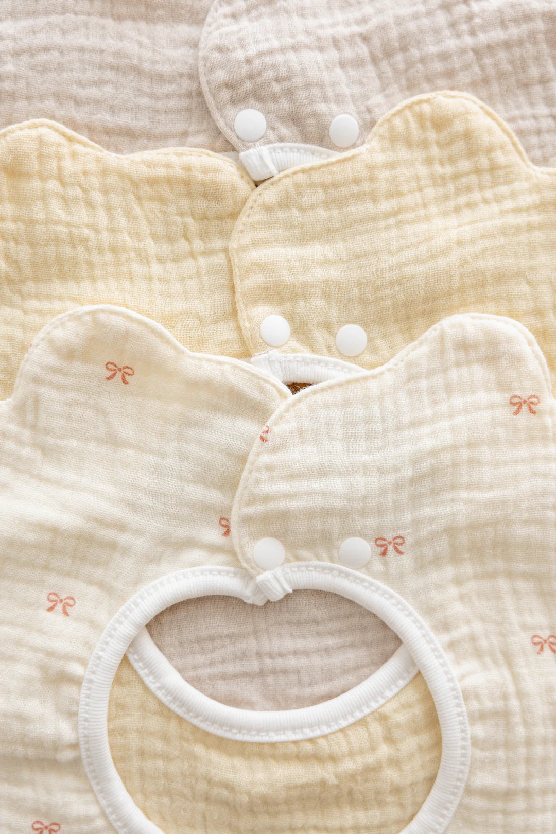 Soft Spot - 有機棉紗花瓣口水巾3入組 - Ribbon